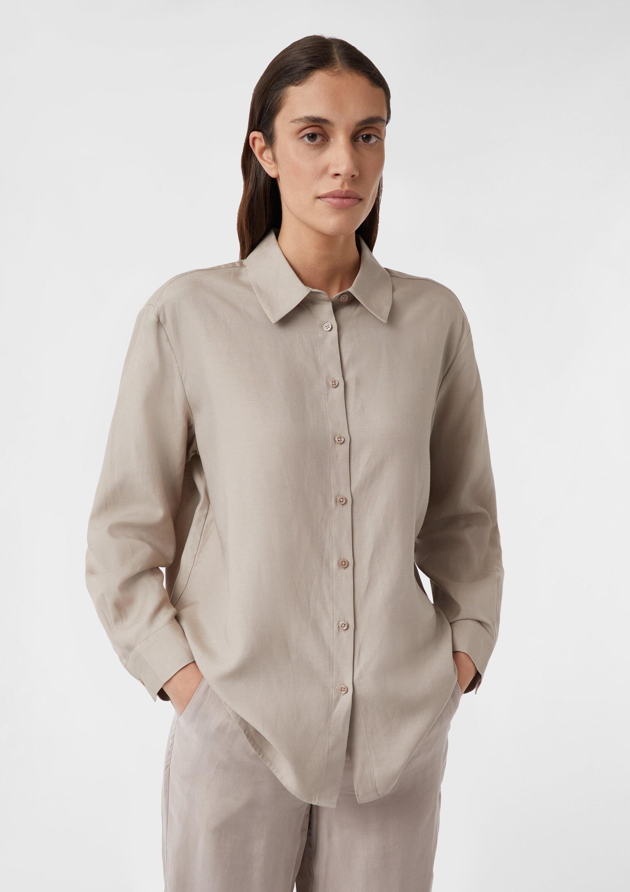 comma Langarmbluse Bluse Hemdbluse aus Leinenmix im Relaxed Fit günstig online kaufen