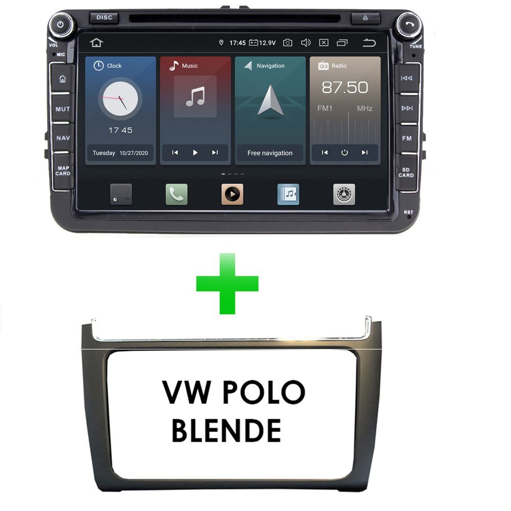 TAFFIO Für Volkswagen Polo 6C 6R 8" Touch Android Autoradio DVD GPS CarPlay Einbau-Navigationsgerät