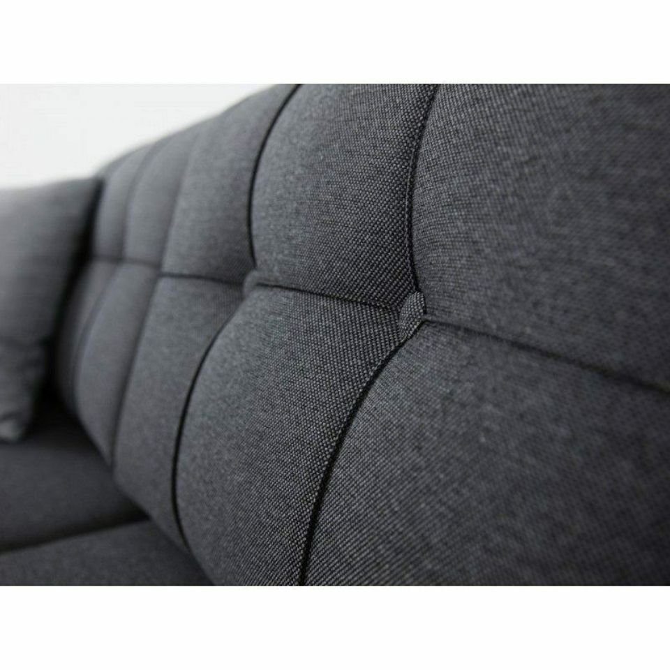 JVmoebel Sofa Design Ecksofa Sofa Sitz Bettfunktion Made Europe Polster in Grau Couch Ecksofa