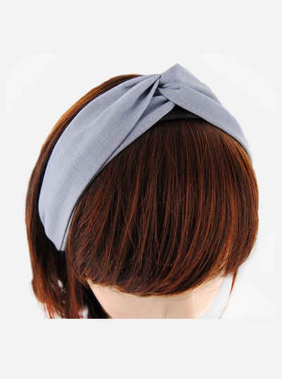 axy Haarreif Breiter Haarreif Wunderschön Damen Haareifen Haarband, Design Haarreif aus zweilagig Chambray Stoff