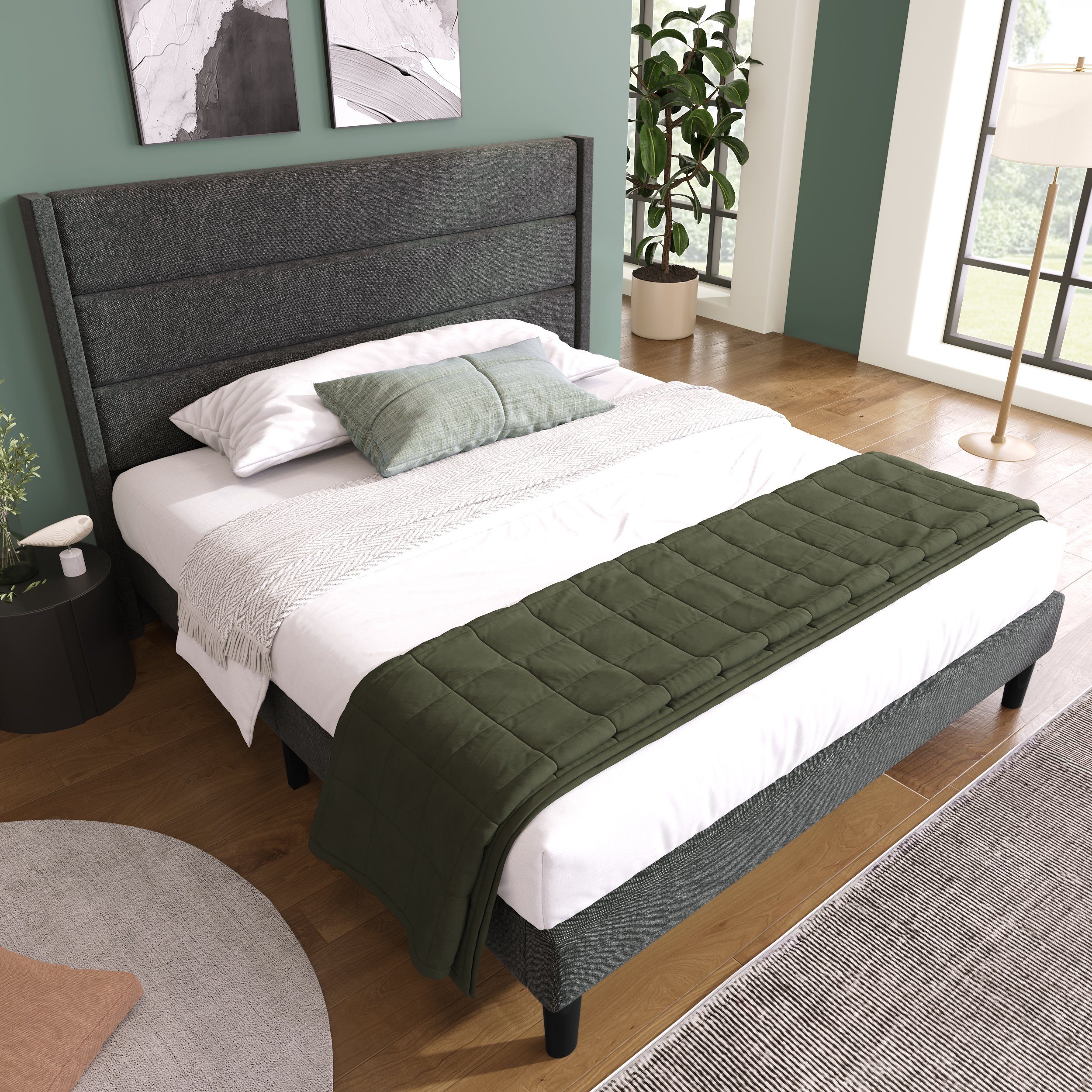 OKWISH Polsterbett Holzbett Jugendbett, 140 x günstig online kaufen