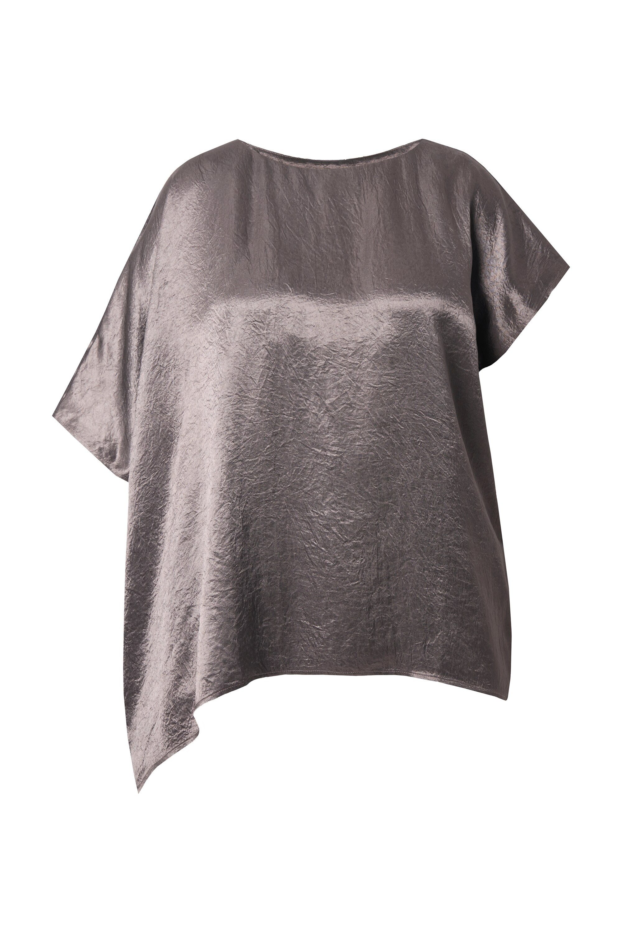 Ulla Popken Spitzenbluse Acetat-Tunika asymmetrisch Rundhals Cape-Fit günstig online kaufen