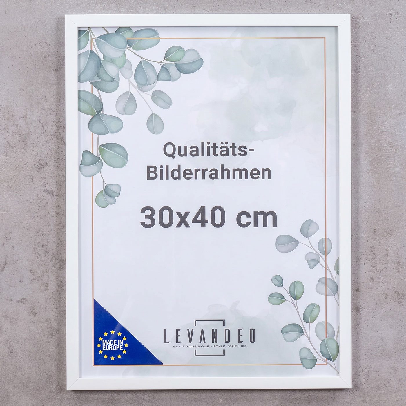 Levandeo® Bilderrahmen, Bilderrahmen 30x40 Weiß MDF Holz Fotorahmen Posterrahmen Poster