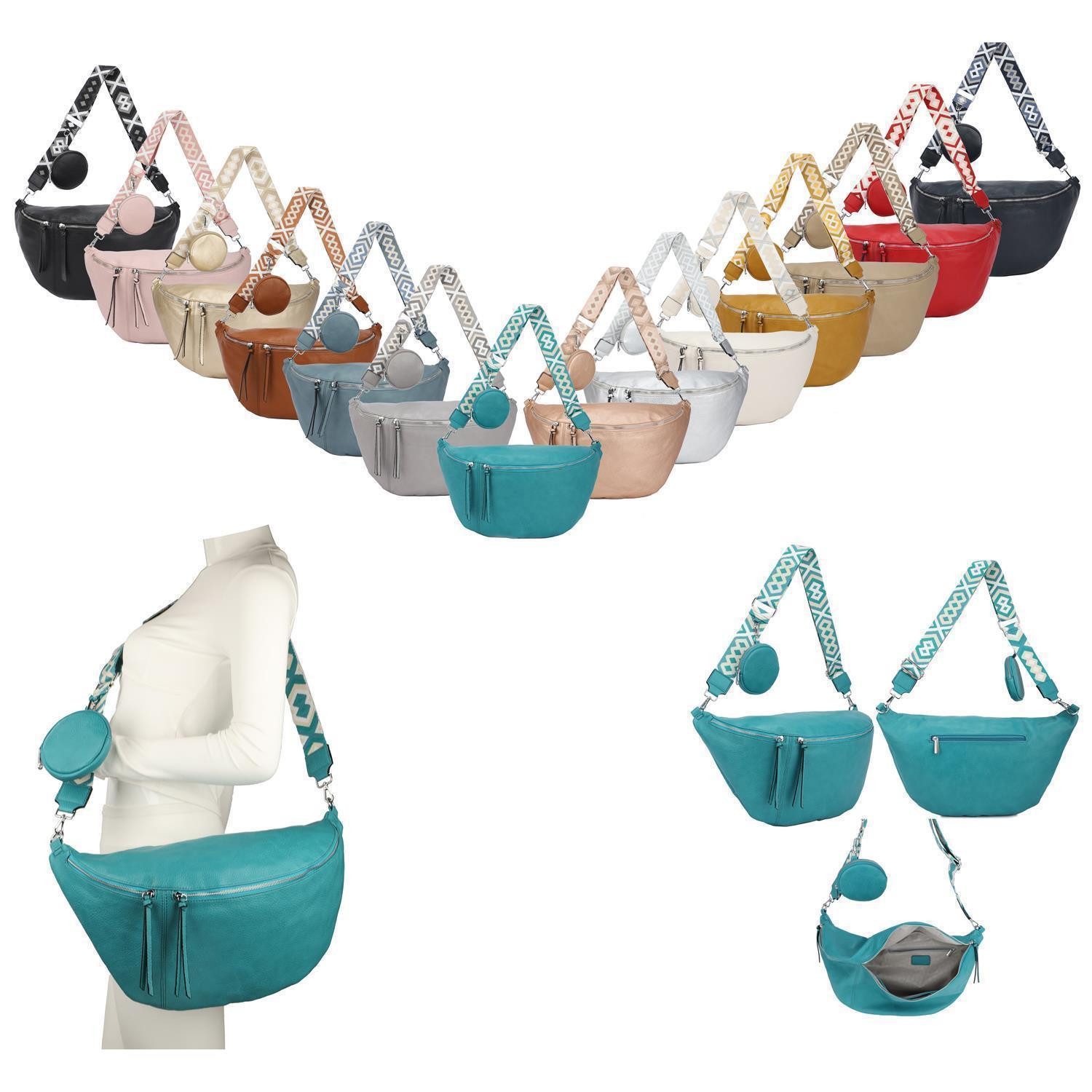 ITALYSHOP24 Schultertasche Damen XXL Tasche Gürteltasche günstig online kaufen
