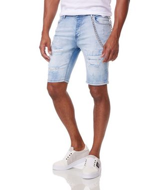 Denim House Jeansbermudas Herren Jeansshorts Kurze Denim Bermuda mit Stretch im Destroyed-Look