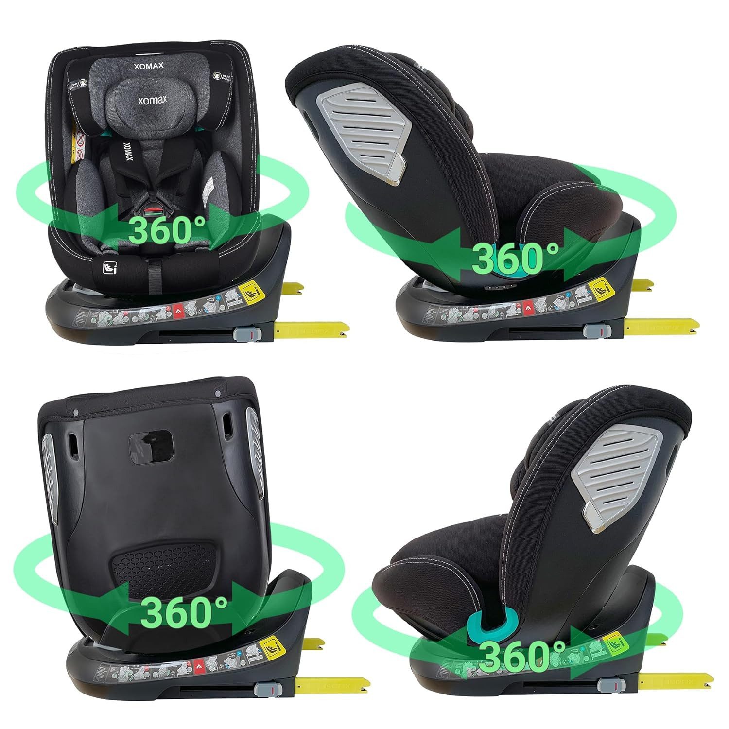 XOMAX Autokindersitz Diana, bis: 12, (Diana), Kindersitz drehbar 360°, 0-12 Jahre, ECE R129