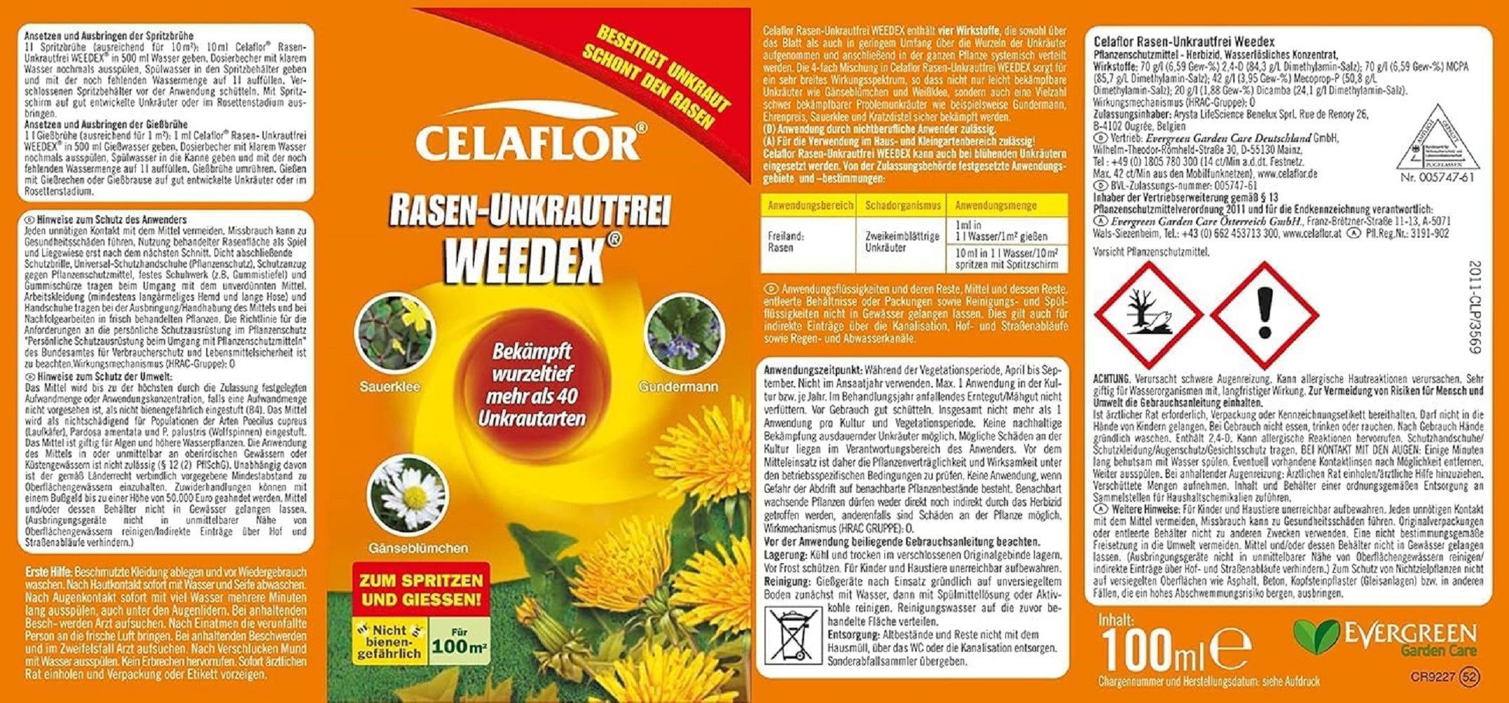 Celaflor Unkrautbekämpfungsmittel Celaflor Rasen Unkrautfrei Weedex 100 ml