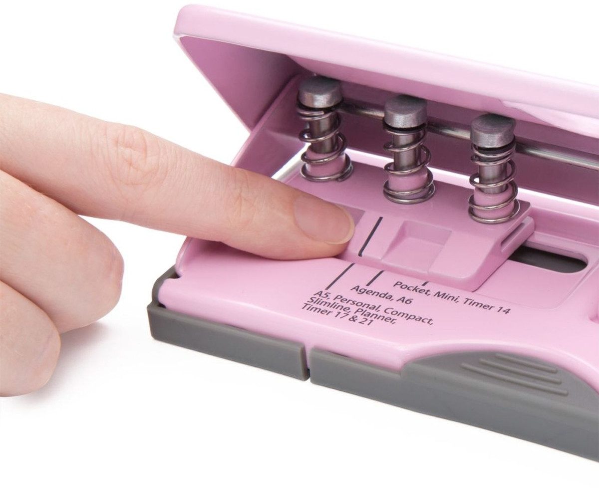 RAPESCO Locher Terminplaner-Locher 6-fach verstellbar Rosa
