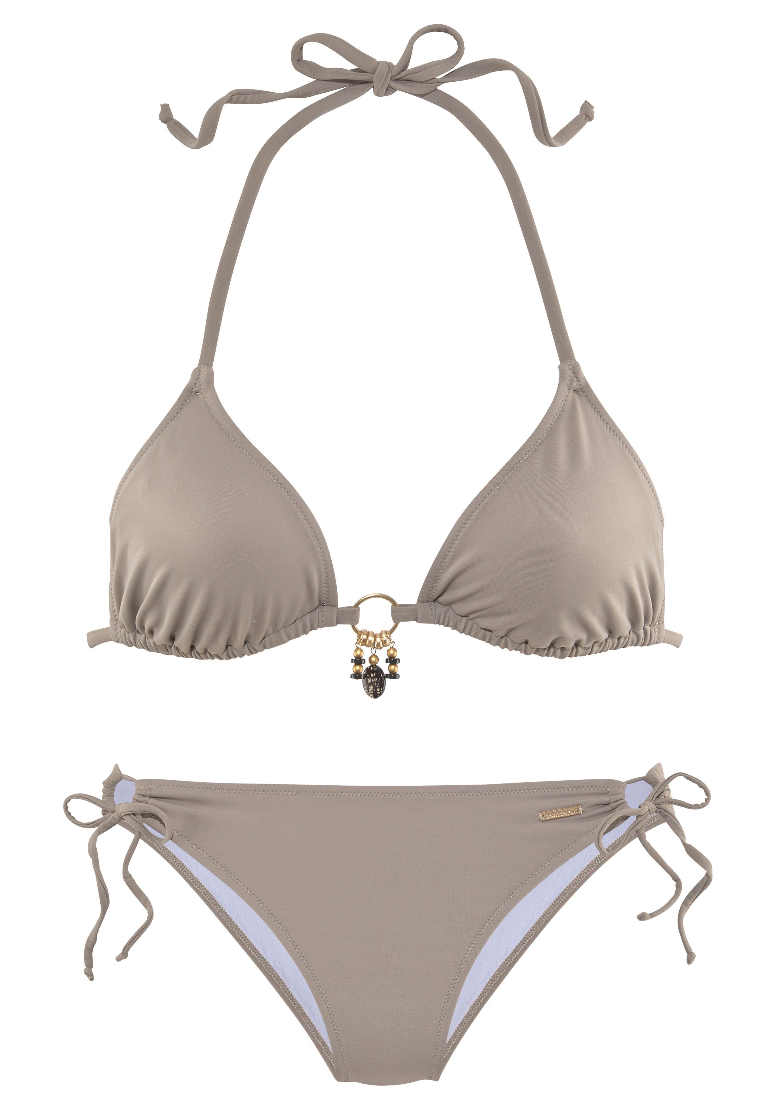 Bruno Banani Accessories Triangel-Bikini gold-schwarzenen mit stein