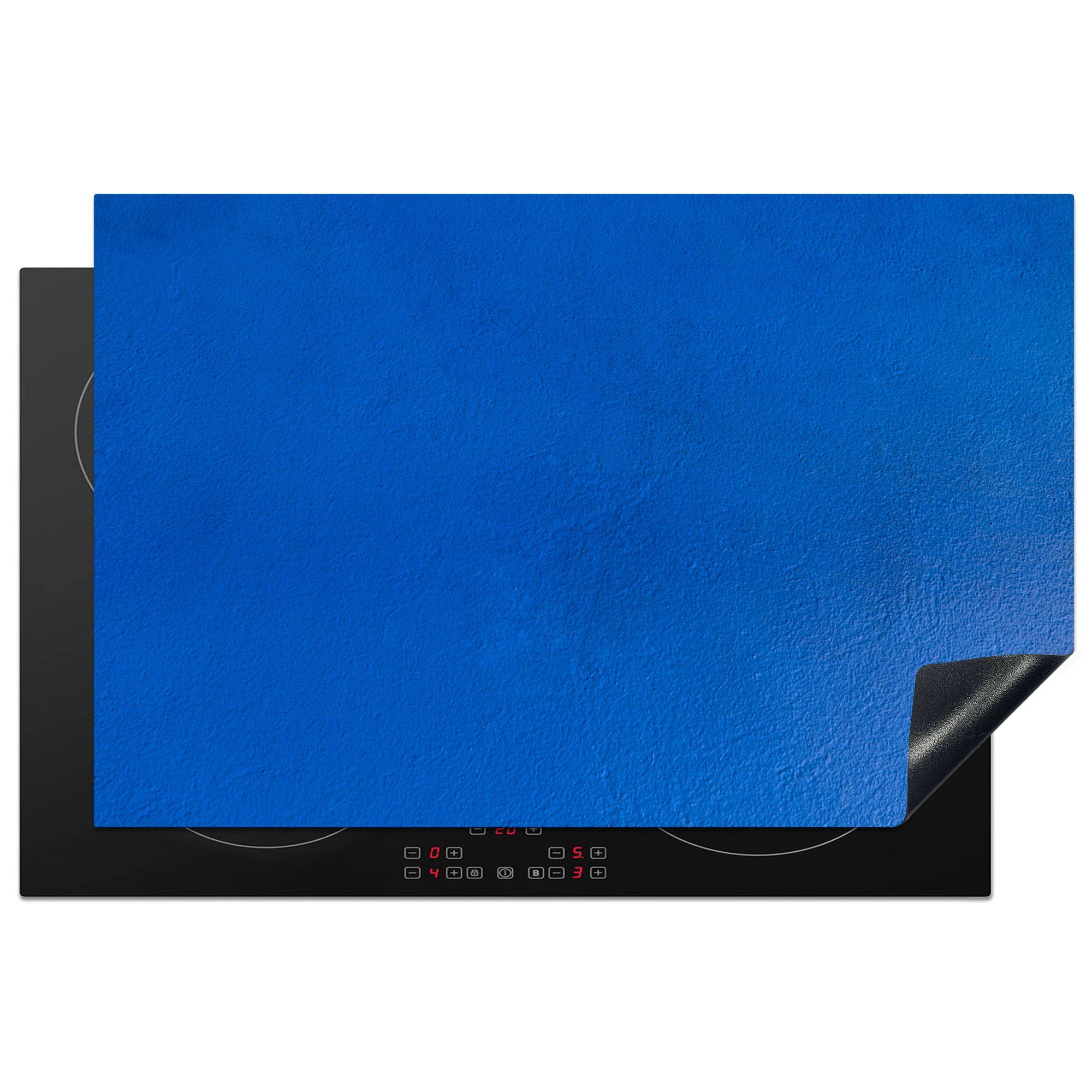 MuchoWow Herdblende-/Abdeckplatte Wand - Farbe - Blau, Vinyl, (1 tlg), 81x52 cm, Induktionskochfeld Schutz für die küche, Ceranfeldabdeckung