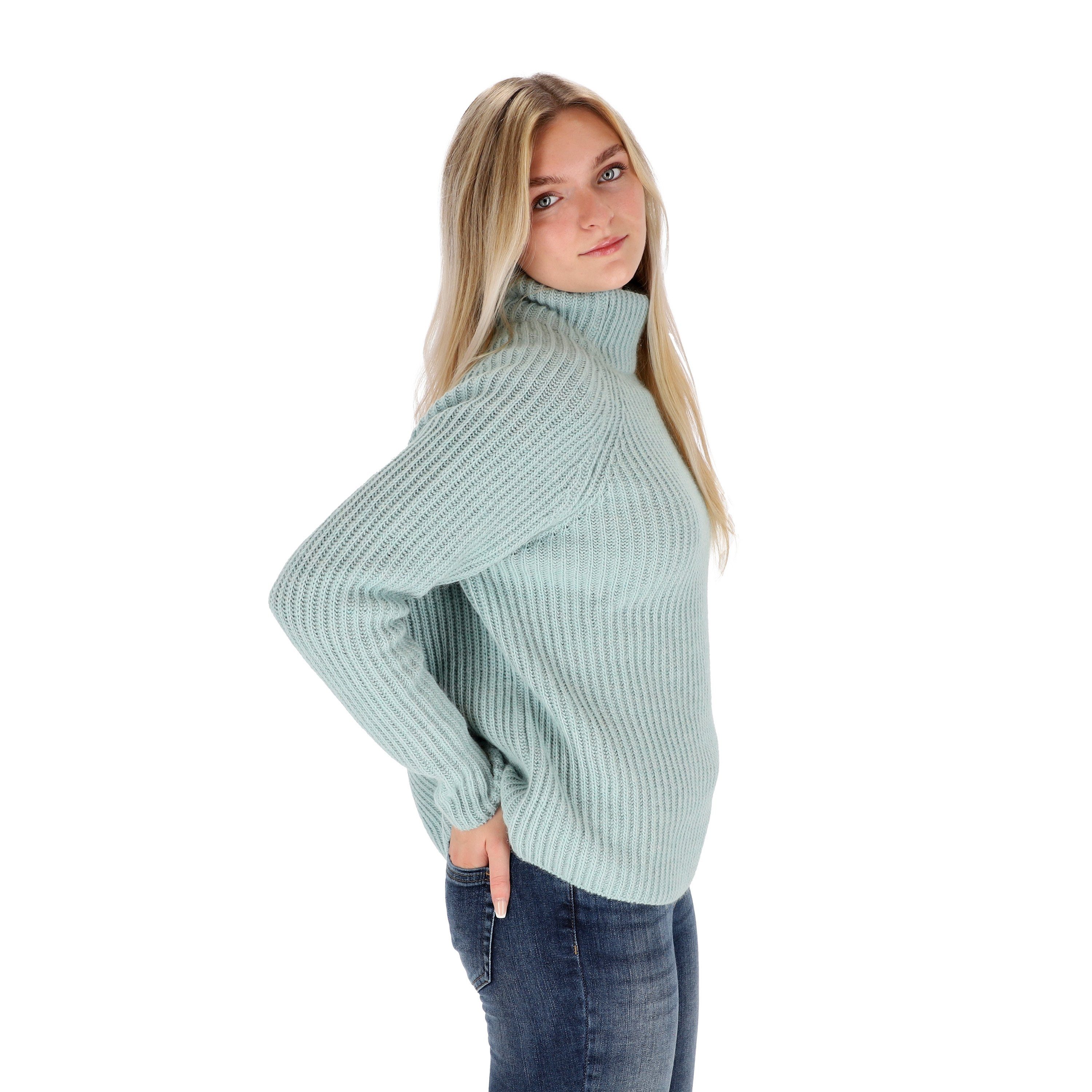 Strickpullover Accessoires Strickpullover mit Strickpullover mint Stehkragen halsüberkopf weicher