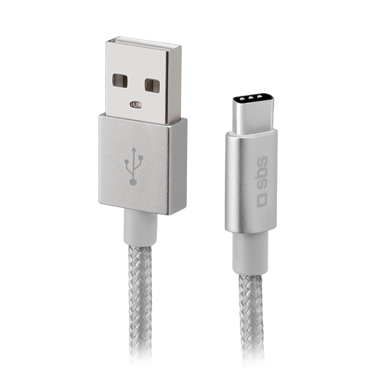 sbs »SBS Handy Ladekabel & Datenkabel, USB Typ C auf USB 2.0, 1,5 Meter,  silber« Smartphone-Kabel