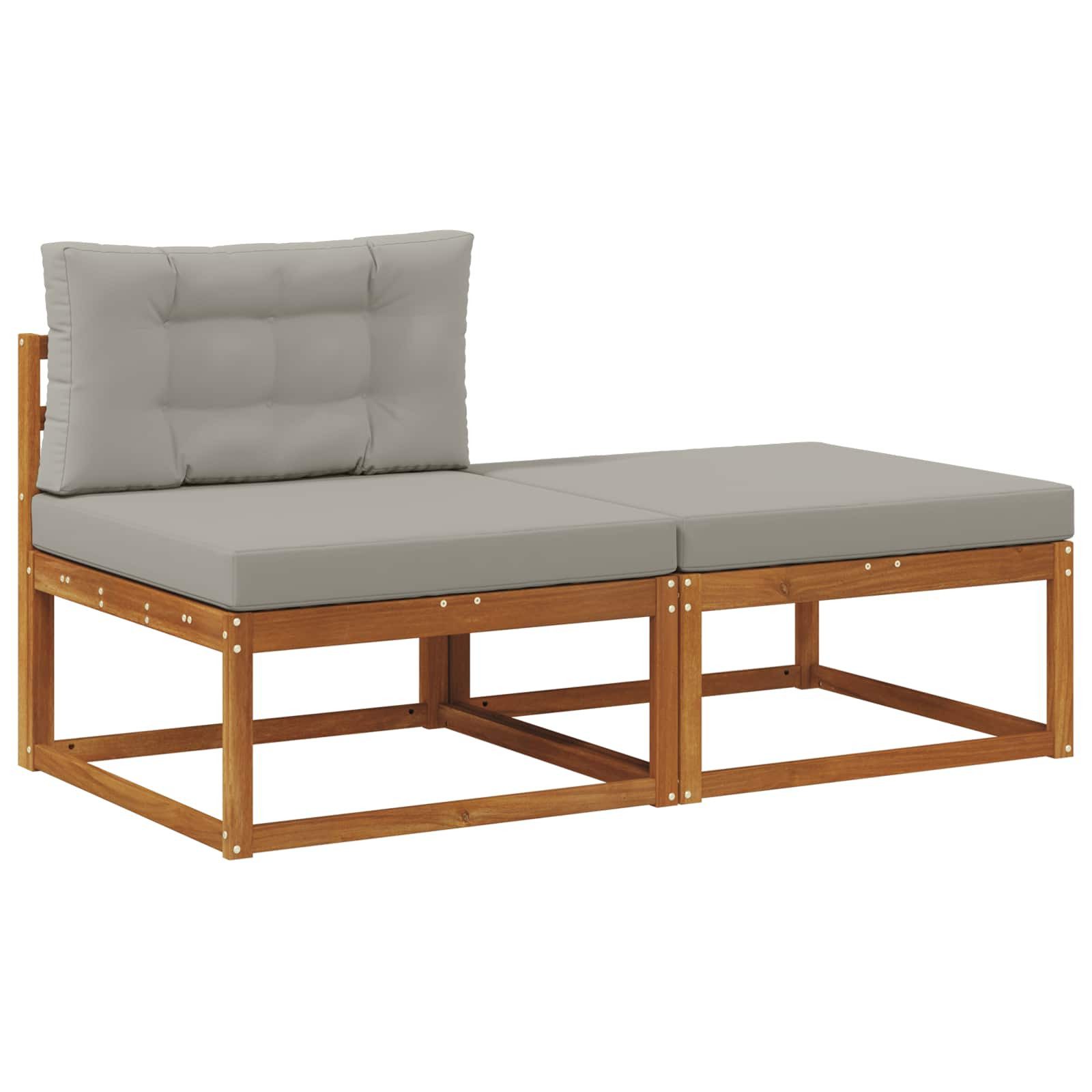 vidaXL Sofaelement Sectional Sofa Einheiten mit Kissen 2 Stück Natur (2 St)