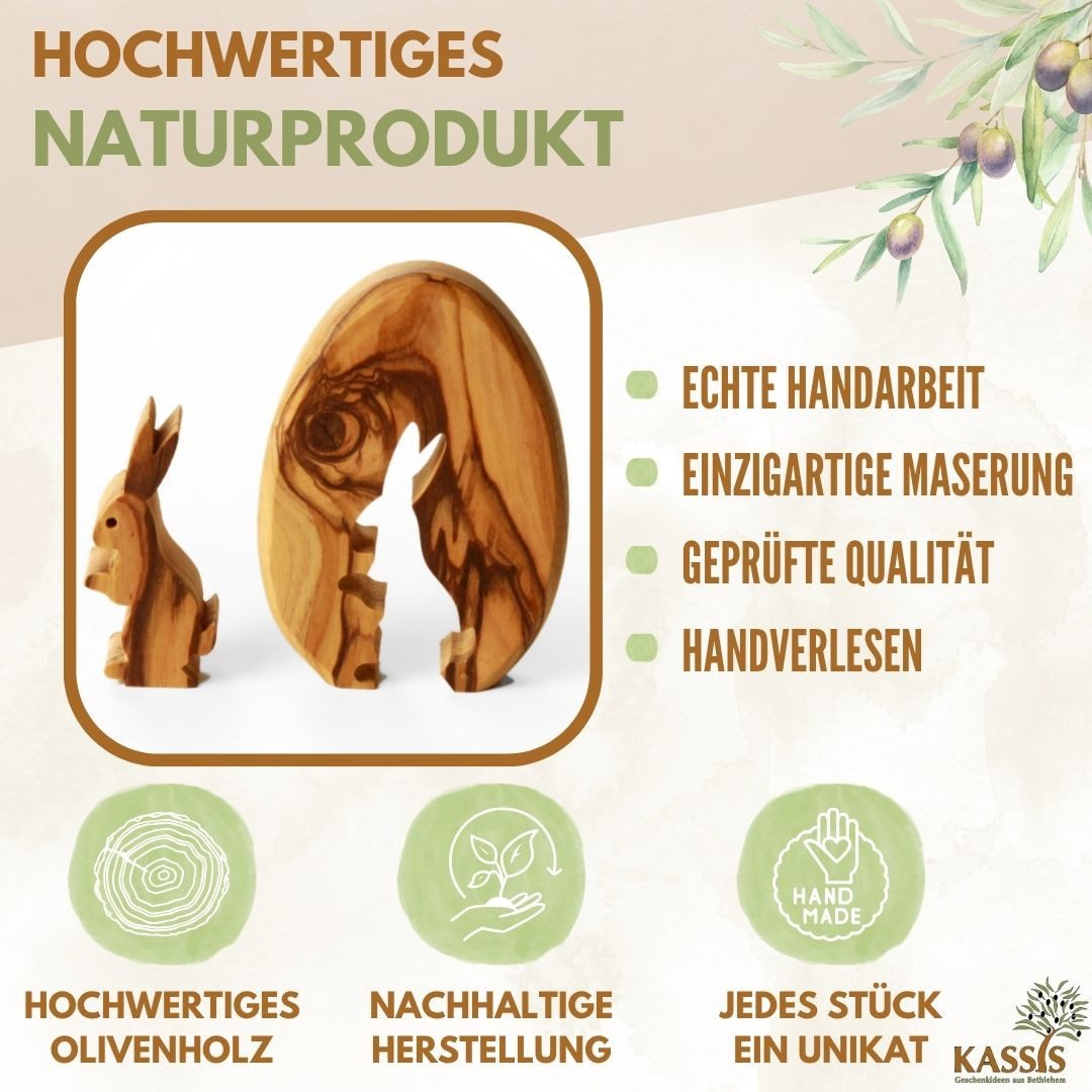 Kassis Osterfigur Osterhase im Ei aus Olivenholz, handgemacht, mit Rinde, O günstig online kaufen