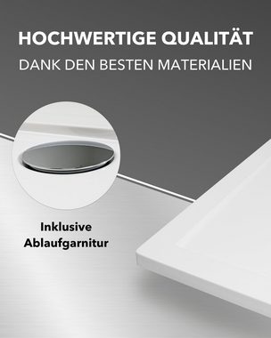 ART OF BAAN Duschwanne Duschwanne Acryl Weiß 90-160 x 3,5 cm inkl. Ablaufgarnitur, Acryl, hochwertiges Material