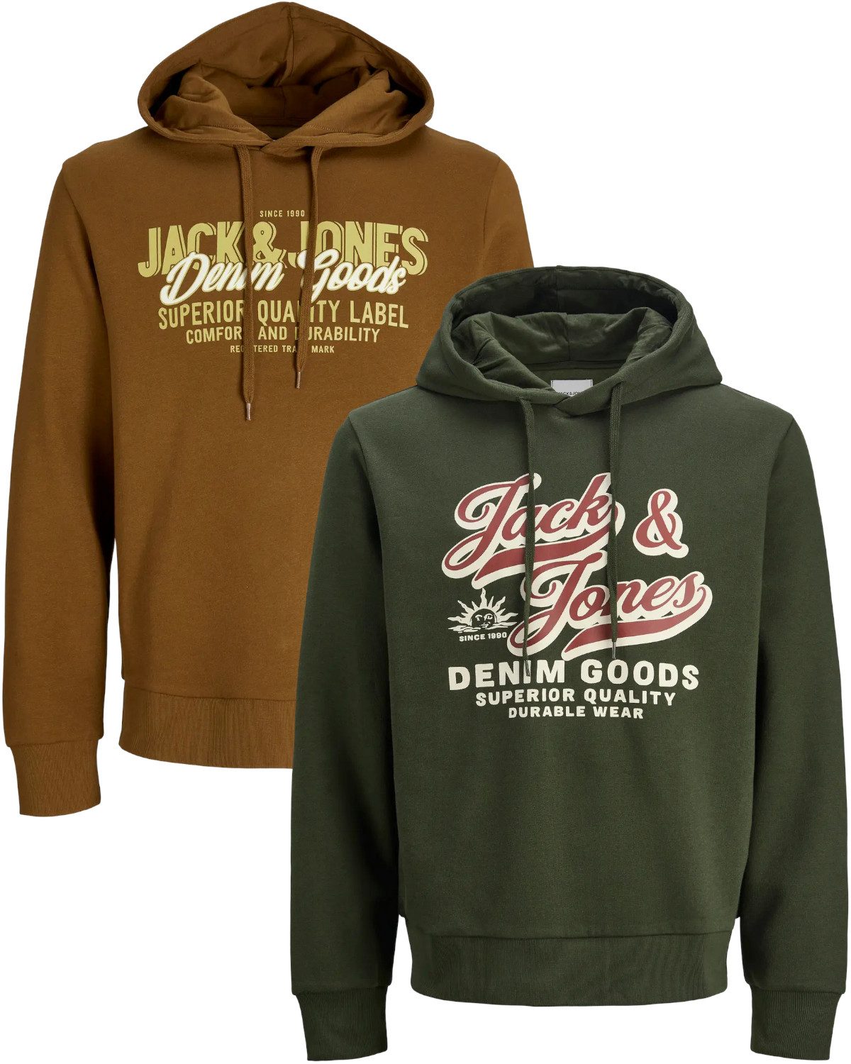 Jack & Jones Kapuzenpullover stilvolle Hoodies mit Logoprint (Spar Set, Dop günstig online kaufen