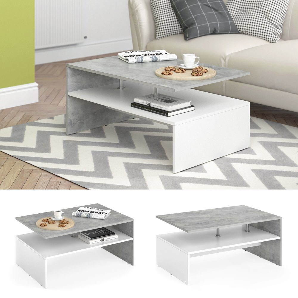 Vicco Couchtisch Amato, Beton/Weiß, 90 x günstig online kaufen