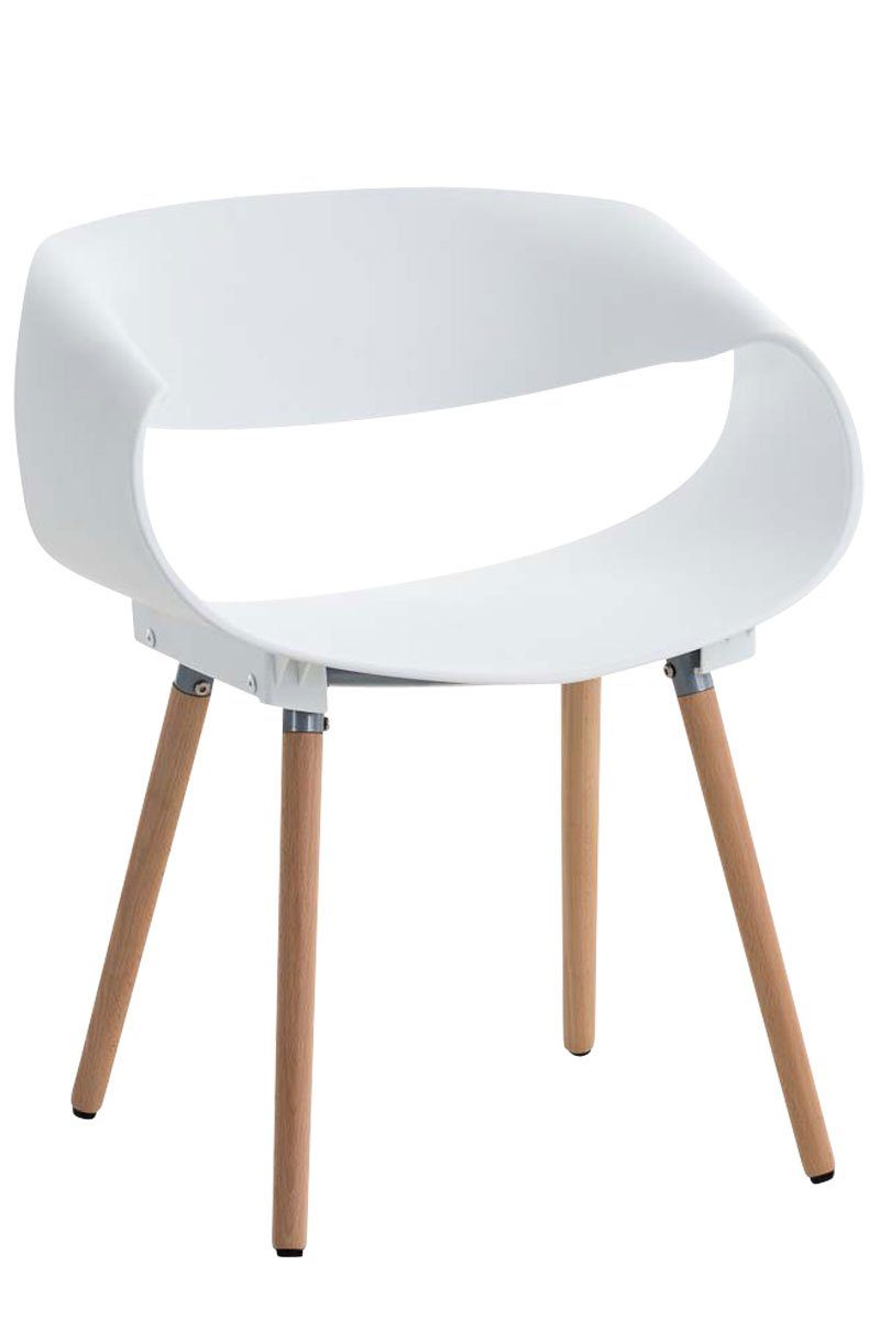 CLP Esszimmerstuhl Tuva, Kunststoffsitzschale & Buchenholz-Gestell weiß | Stühle