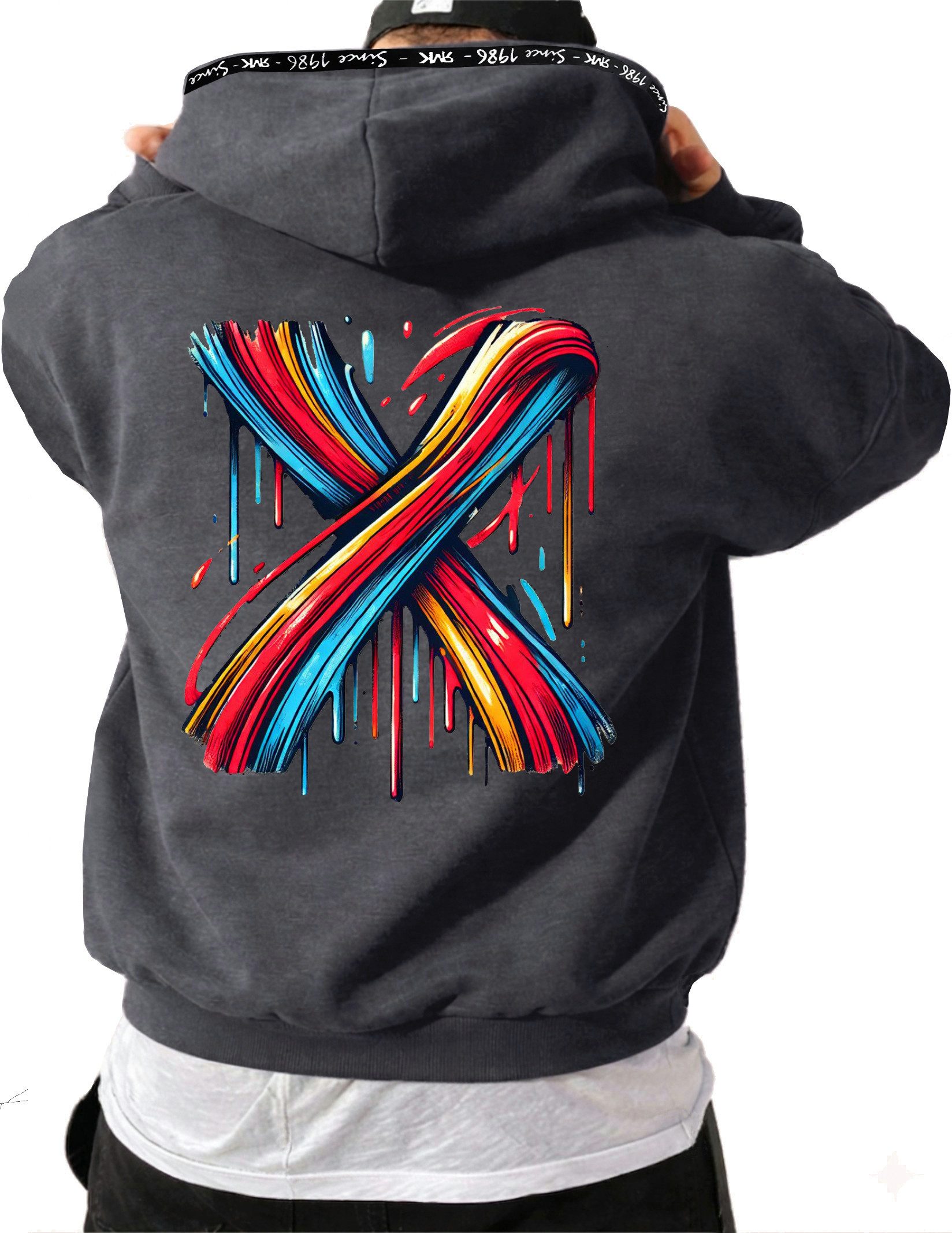 RMK Hoodie Herren Kapuzenpullover Pullover mit Kapuze Basic Longsleeve X