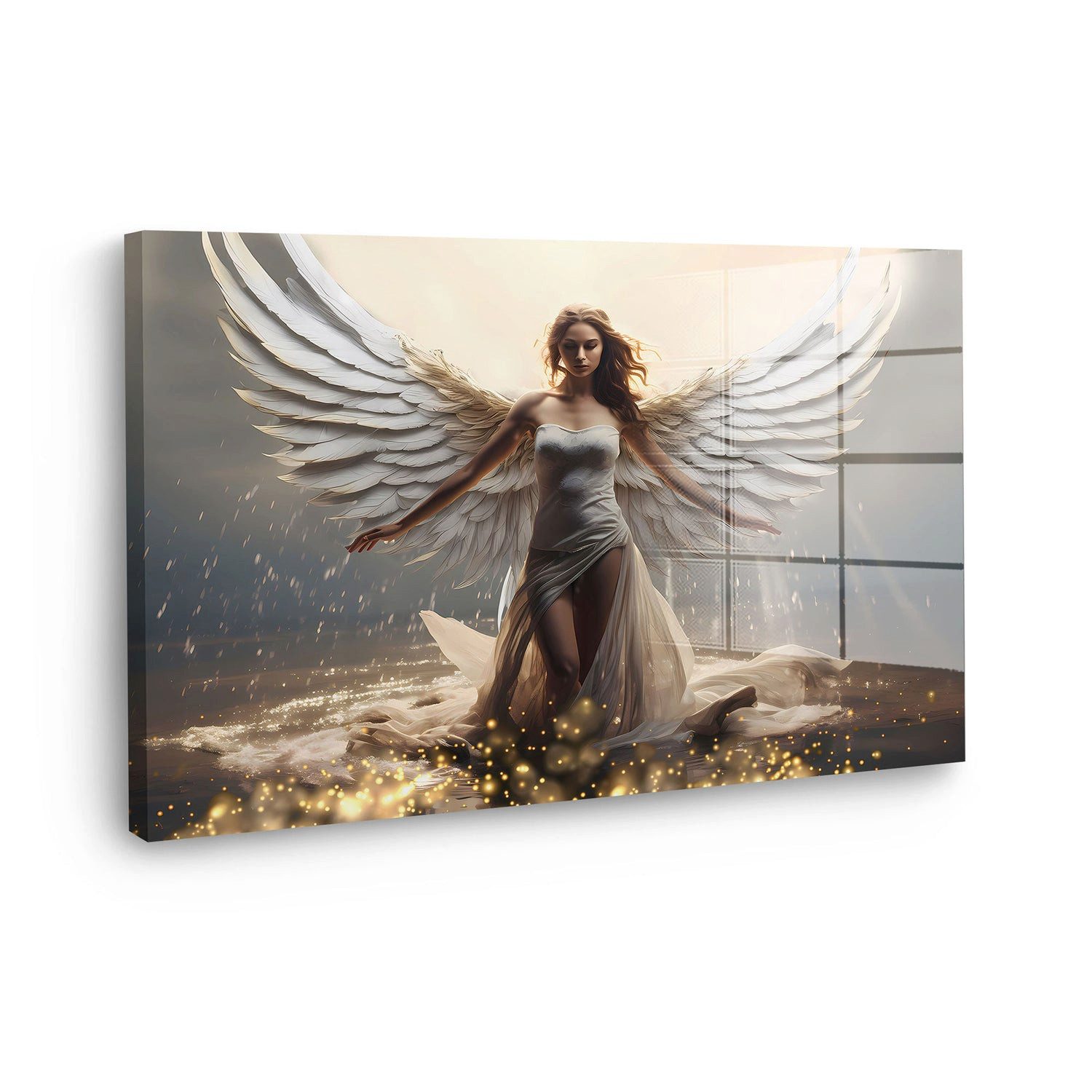Artedinoi Acrylglasbild Engelsfrau Engel mit Flügel Acrylglas Wandbild Bild Wanddeko Wohnzimme