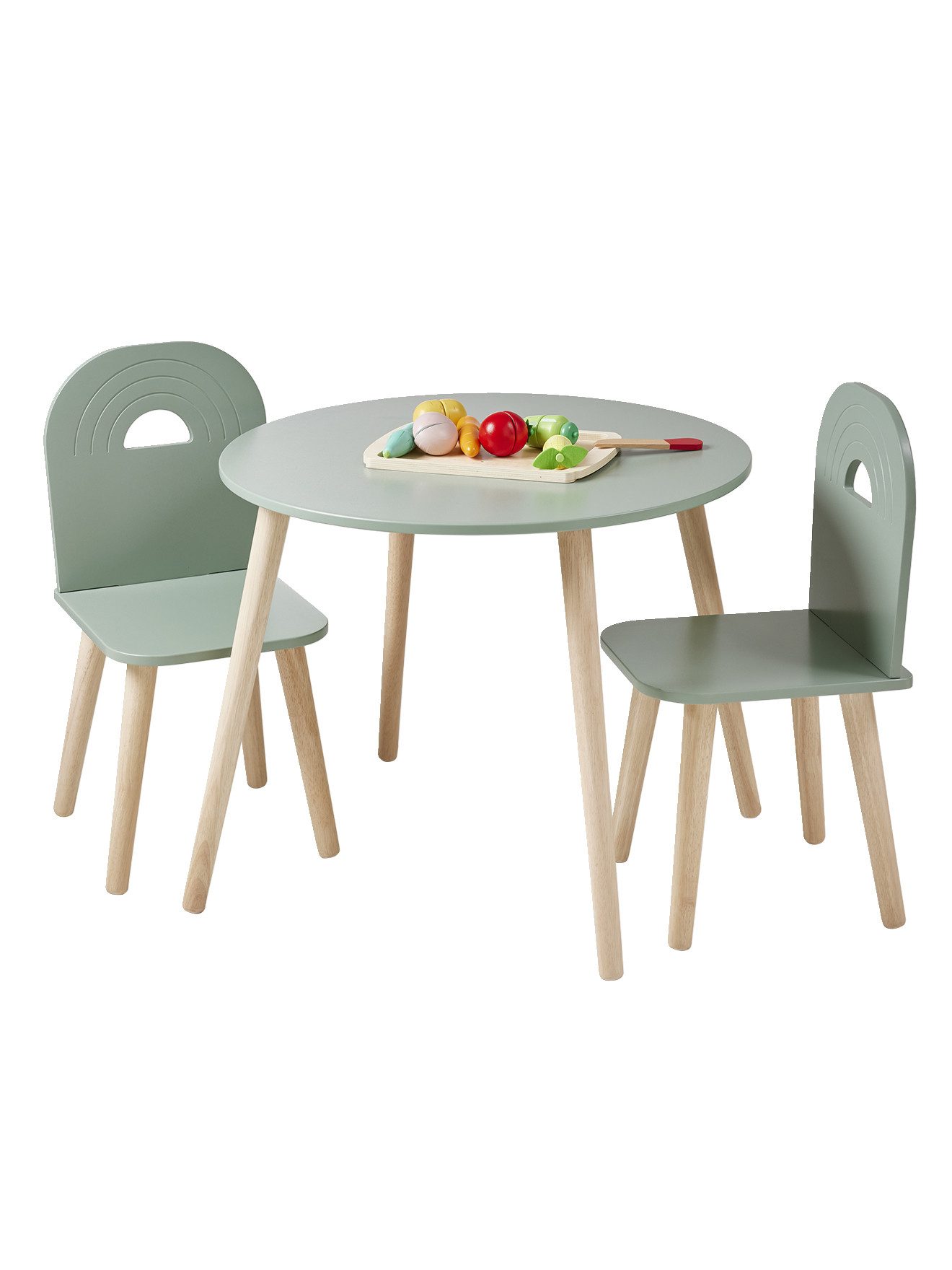 vertbaudet Kindertisch Kinderzimmer-Set: Tisch & 2 Stühle REGENBOGEN