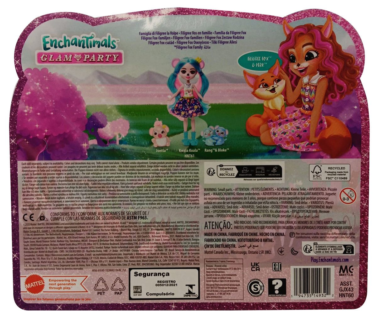 Enchantimals Spielfigur Mattel HNT60 Enchantimals Glam Party Themenpack Filigree Fox und Perk