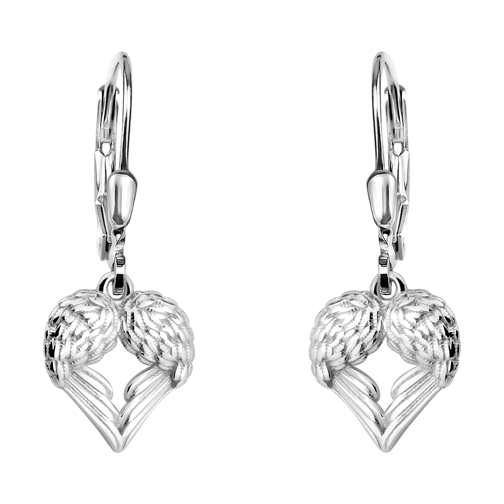 SOFIA MILANI Damen Ohrringe – Herz Schloss Ohrhänger Aus 925 Sterling Silber, Vergoldet, Hypoallergen