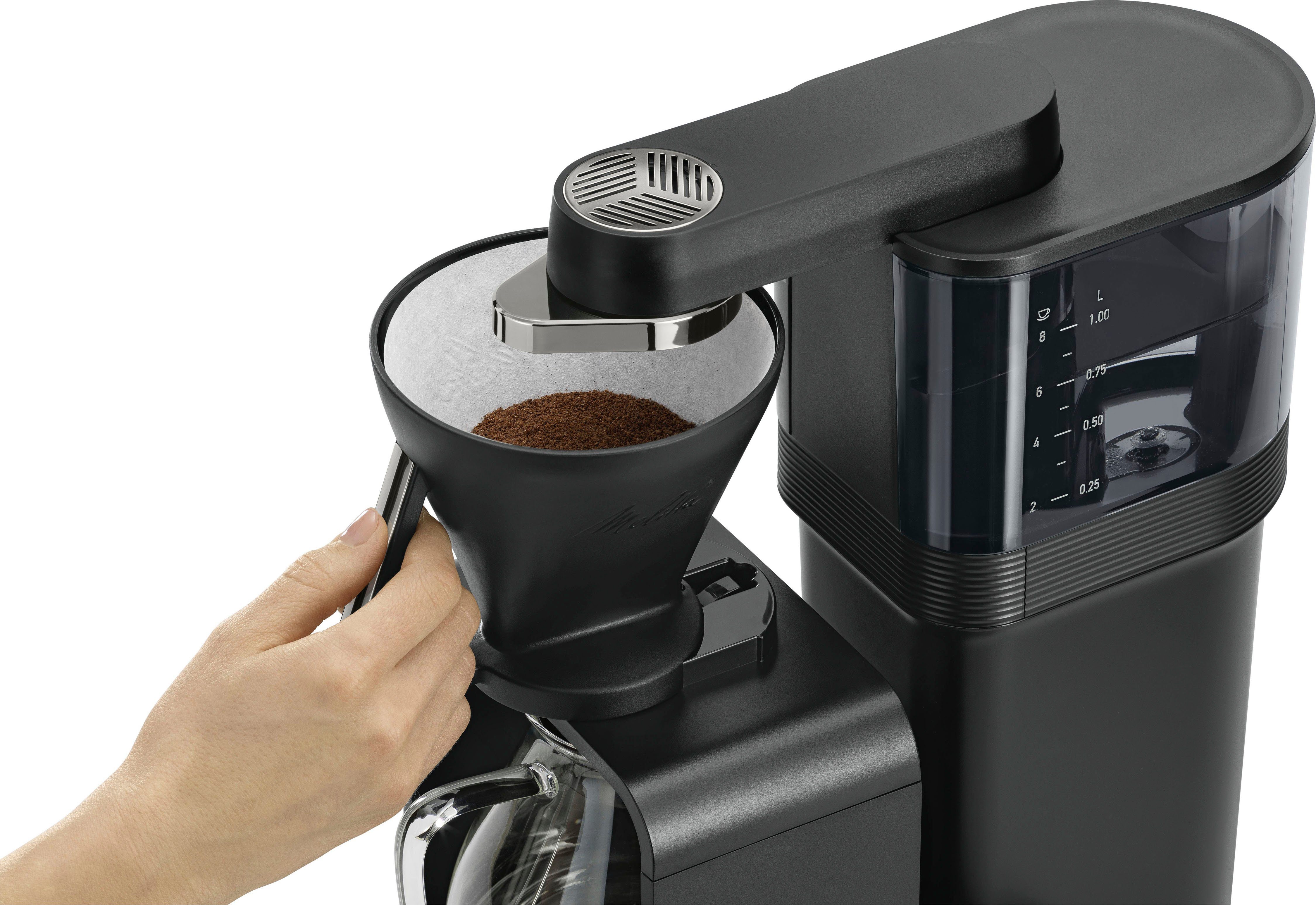 Melitta Filterkaffeemaschine epour® 1024-11 Schwarz/Silber, 1l Kaffeekanne, Papierfilter 1x4