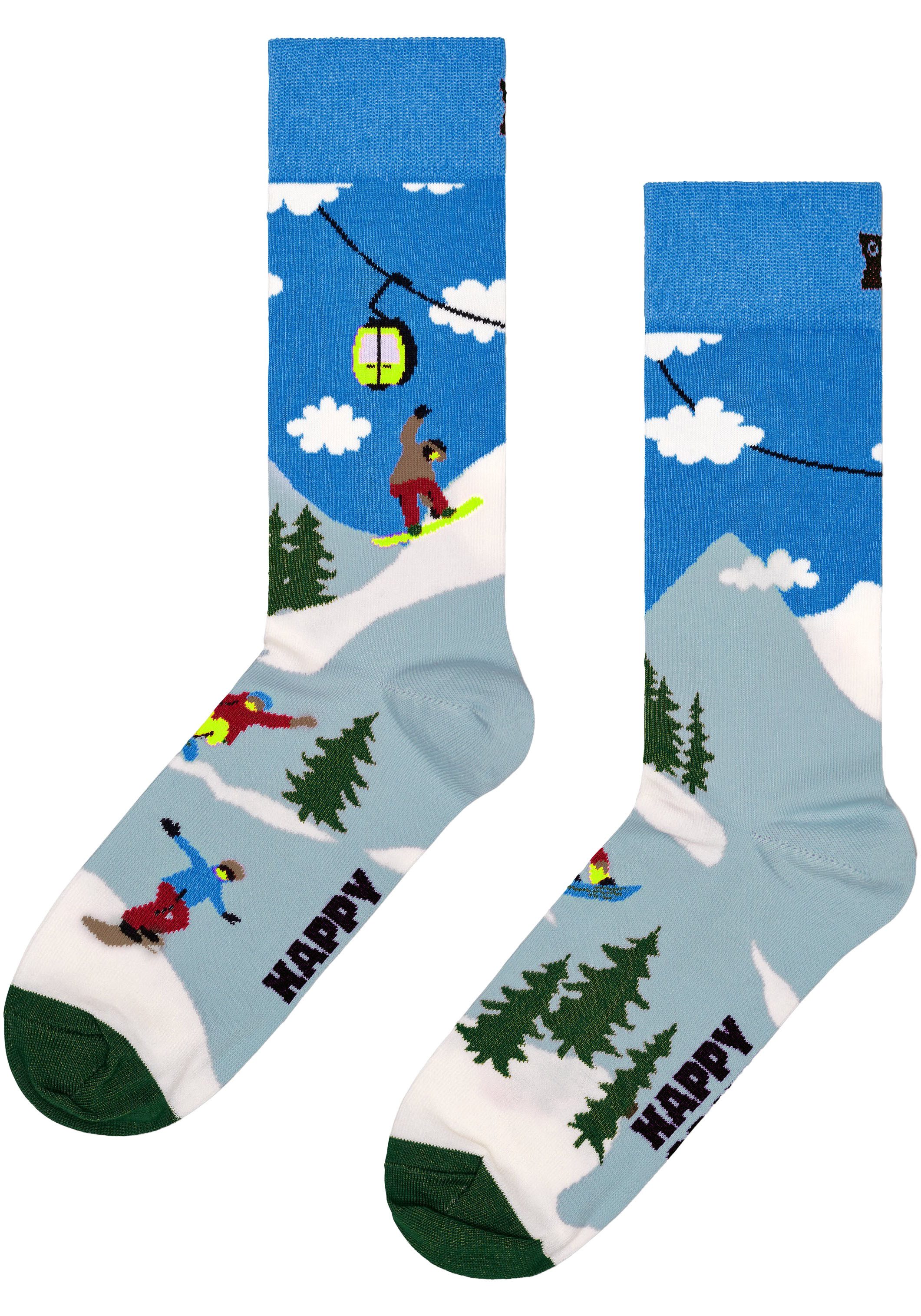 Happy Socks Langsocken (2er Pack) mit Snowboardmotiven günstig online kaufen