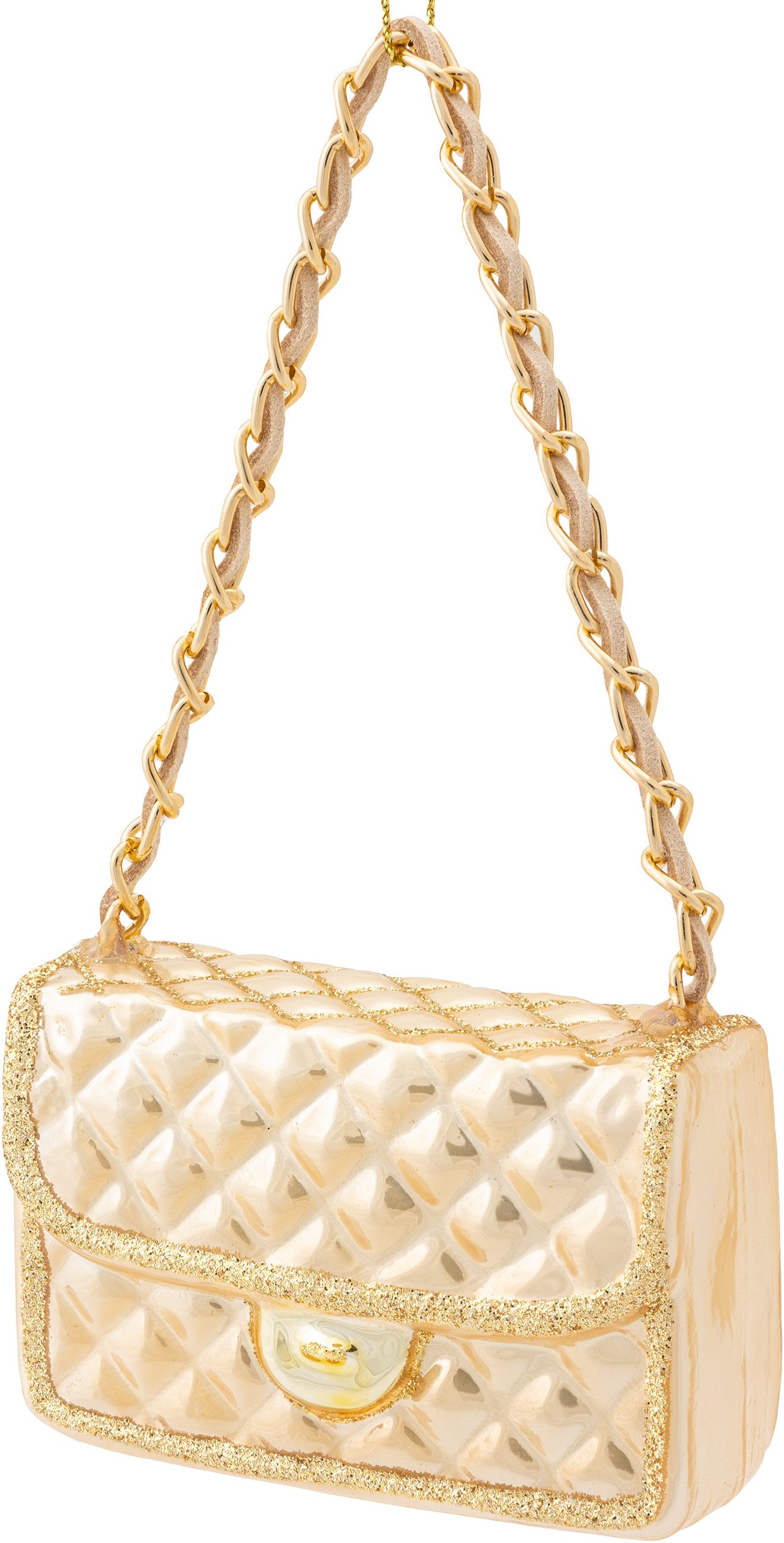 SIKORA Christbaumschmuck Handtasche Champagner besondere Weihnachtskugel Gl günstig online kaufen