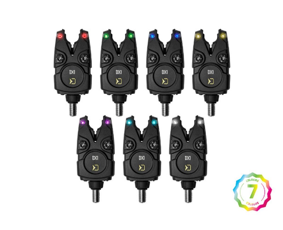 Delphin.sk elektronischer Bissanzeiger Bissanzeiger Delphin DX1 mit 7 Farben Bite-Alarm Bissmelder, (1-St), DX1 speichert alle gewählten Einstellungen im Speicher