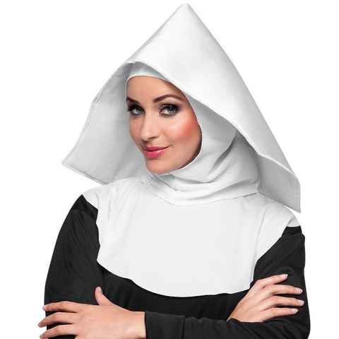 Boland Kostüm Weiße Nonnenhaube, Aufwendigere, weiße Kopfbedeckung für die Mutter Oberin