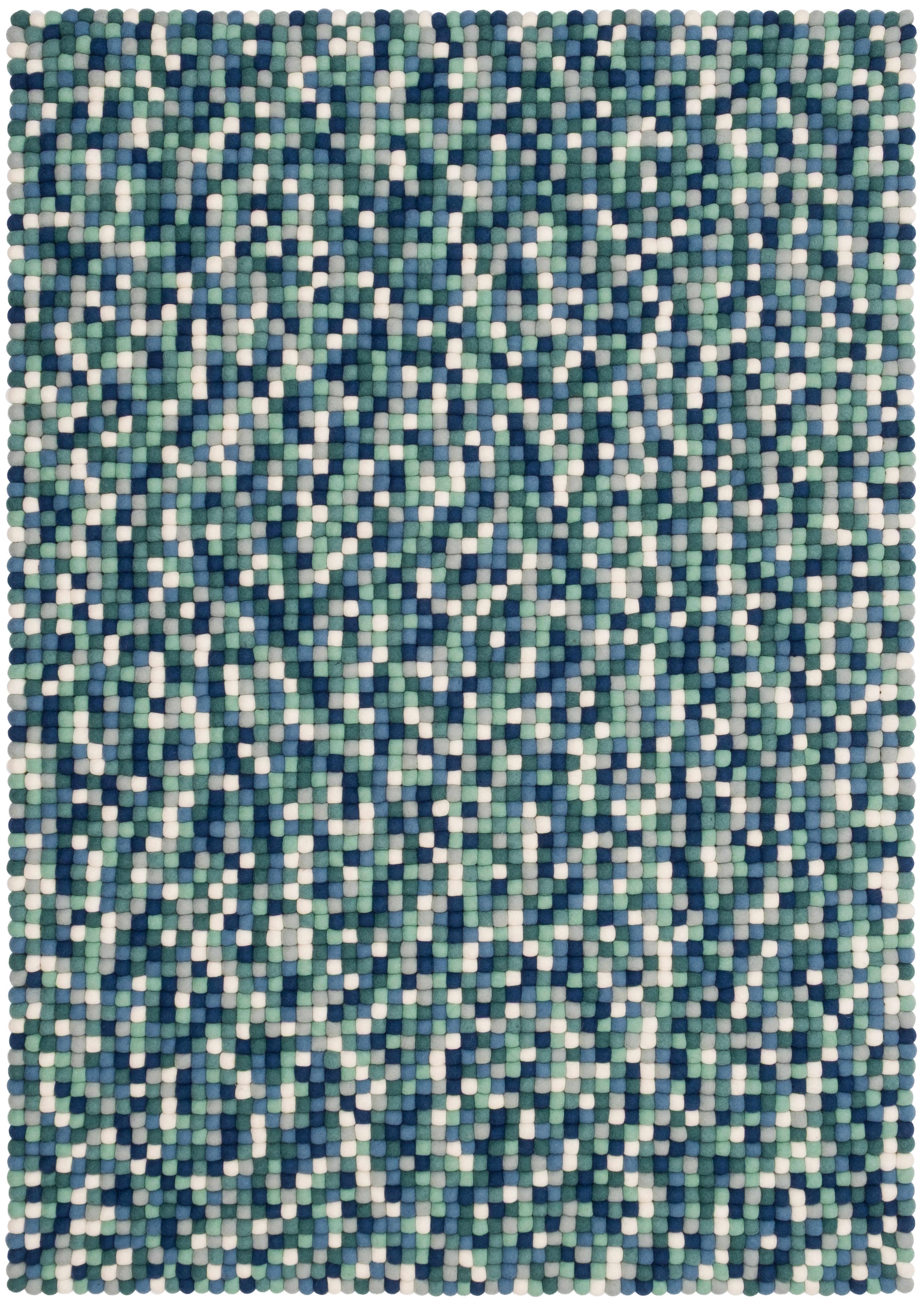 myfelt Wollteppich Mare Filzkugelteppich mehrfarbig, Schurwolle