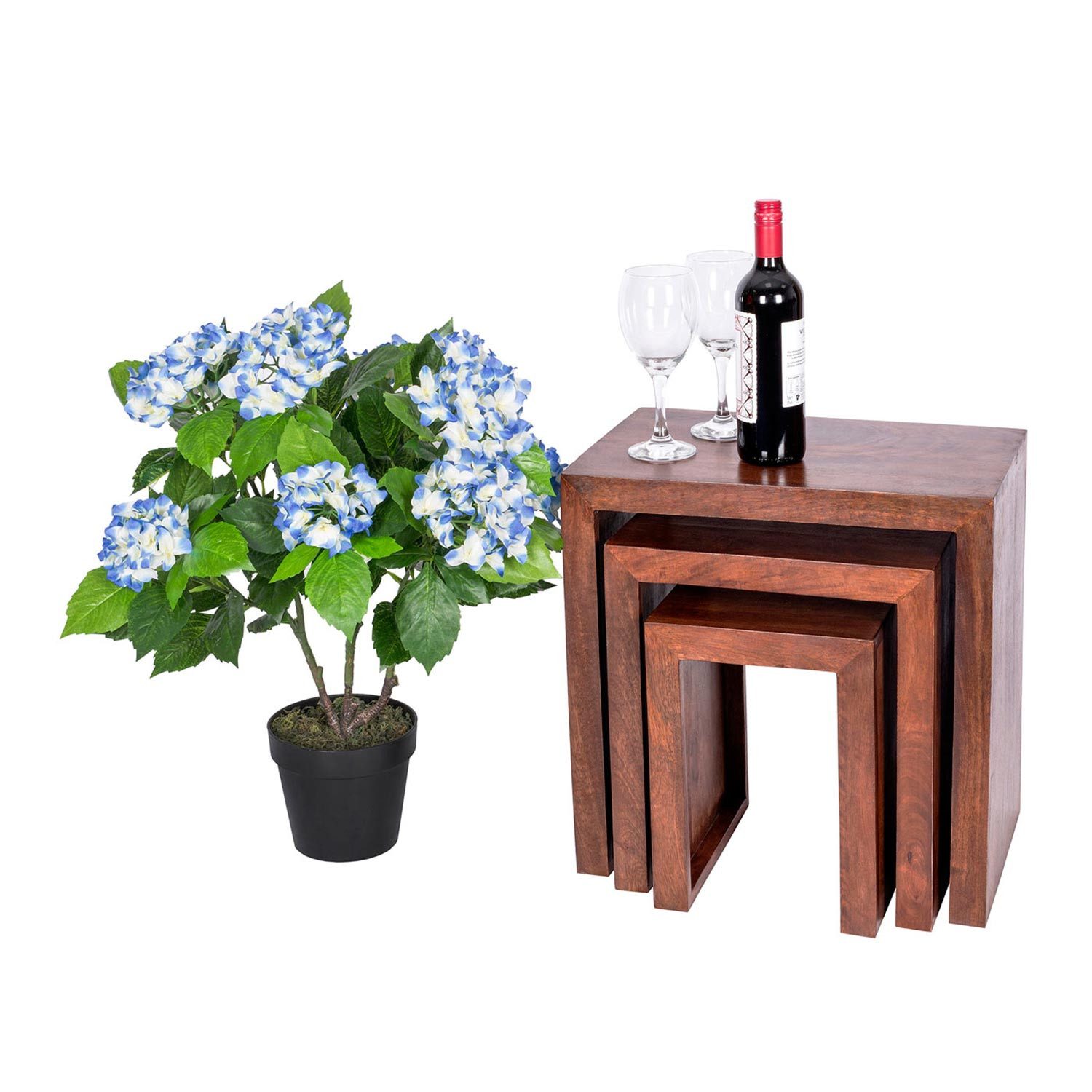 Kunstpflanze Kunstpflanze Blau 'Hortensie' im Topf, günstig online kaufen