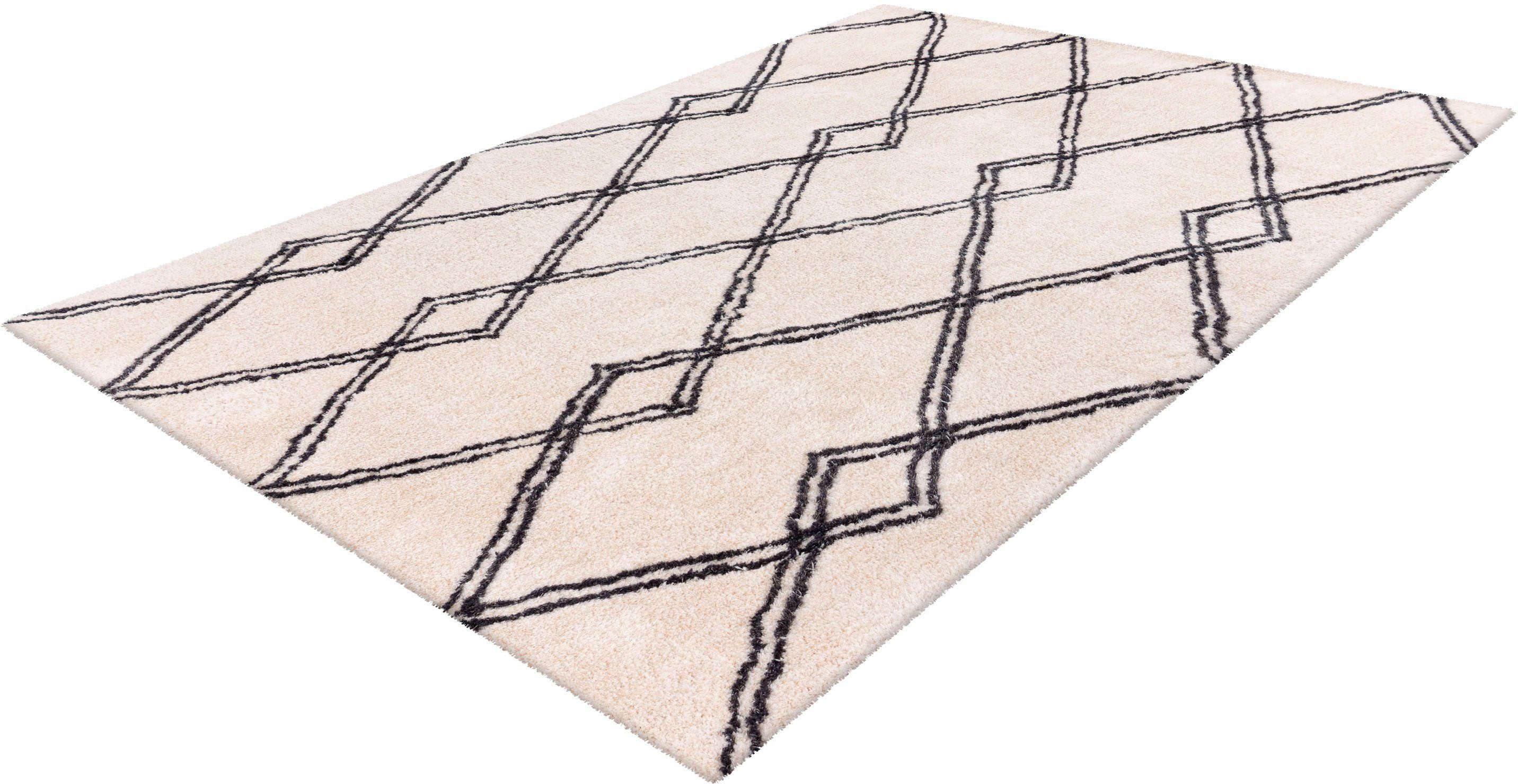 Hochflor-Teppich Elvar-1000, calo-deluxe, durch mm, Wohnzimmer 27 weich Microfaser, Höhe: rechteckig, besonders