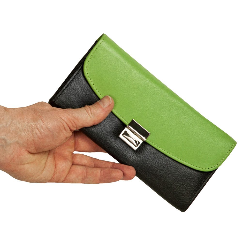 Hamosons Kellnerbörse Profi Kellnerbörse / Kellnergeldbeutel Schwarz mit Mai-Grün, Hamosons