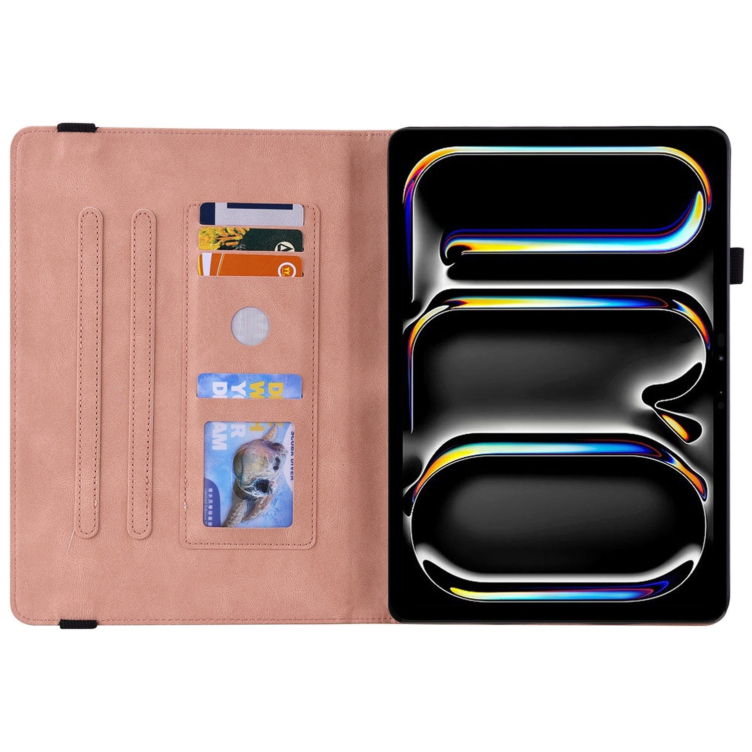 Wigento Tablet-Hülle Für Apple iPad Pro 11 2024 Schmetterling Kunstleder Hülle Tasche Pink, Kunstleder Schutzhülle Smart Case Design Cover – Bild 3 von 5