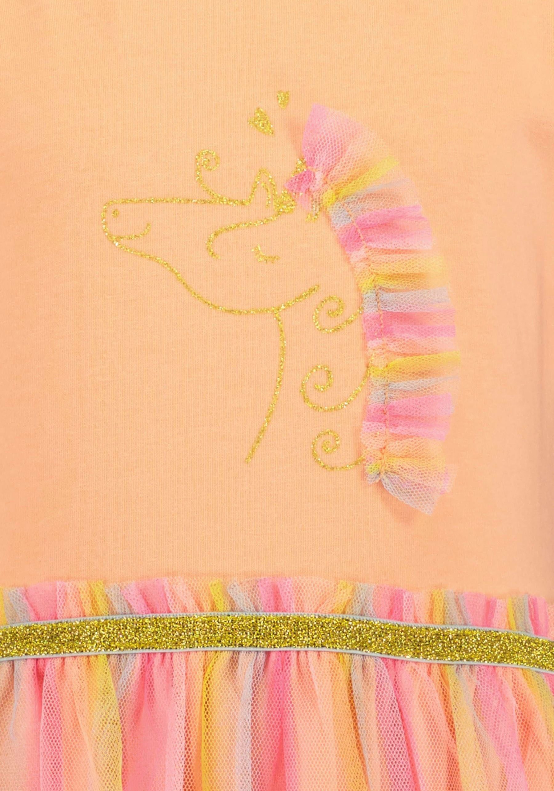 Blue Seven Jerseykleid (1-tlg) mit aufgesetztem Tüllrock und tollem Frontmotiv