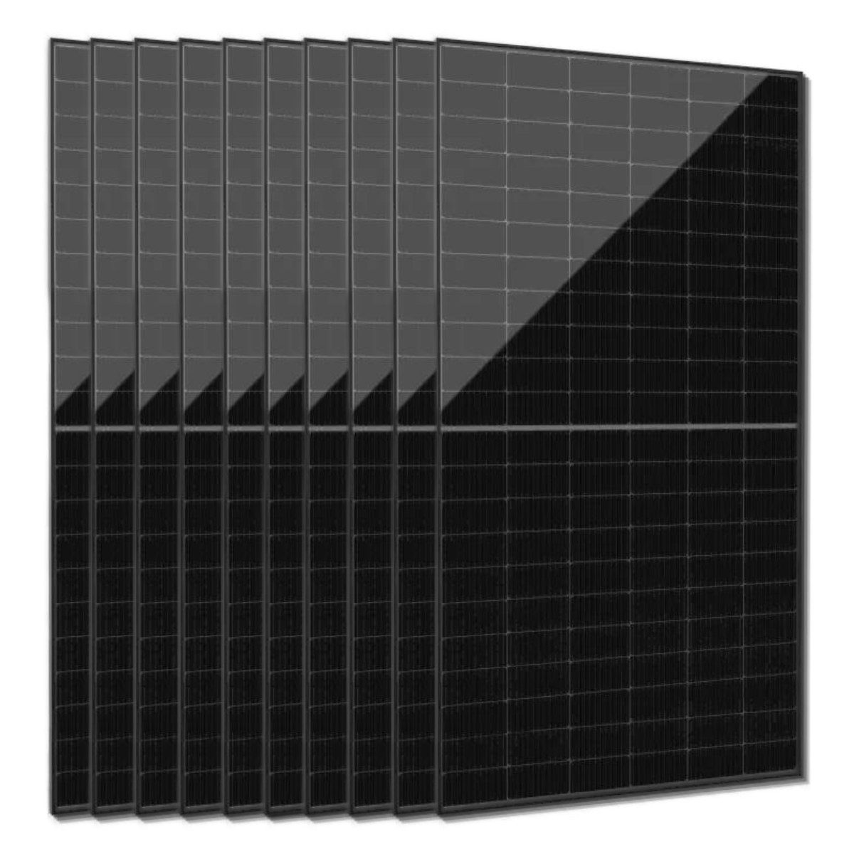 JOLYWOOD Solarmodul 10x 500W Jolywood Solarmodul Hochleistungspanel bifazial Full Black