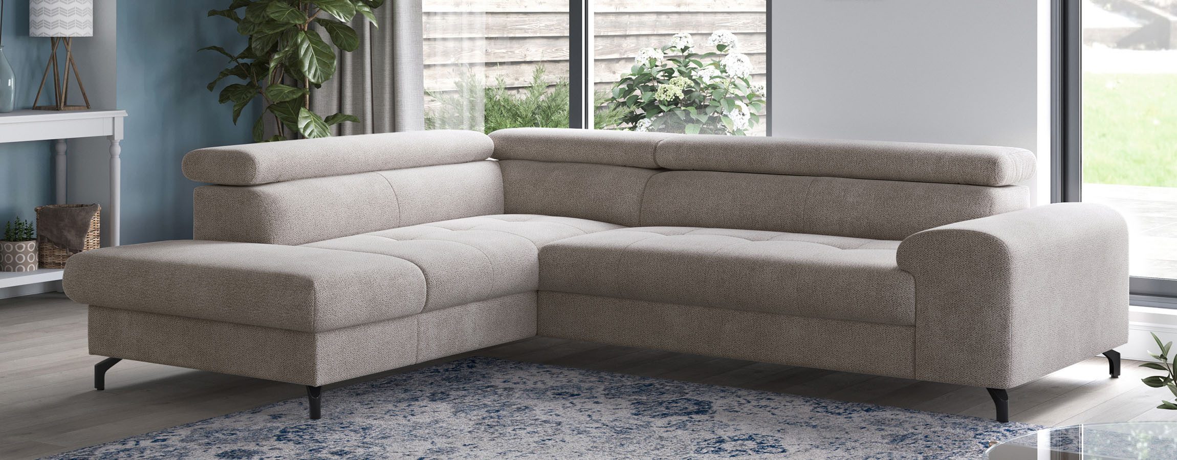 COTTA Ecksofa Aura L-Form, B: 260 cm, mit Bettfunktion, Bettkasten & Kopfteilverstellung