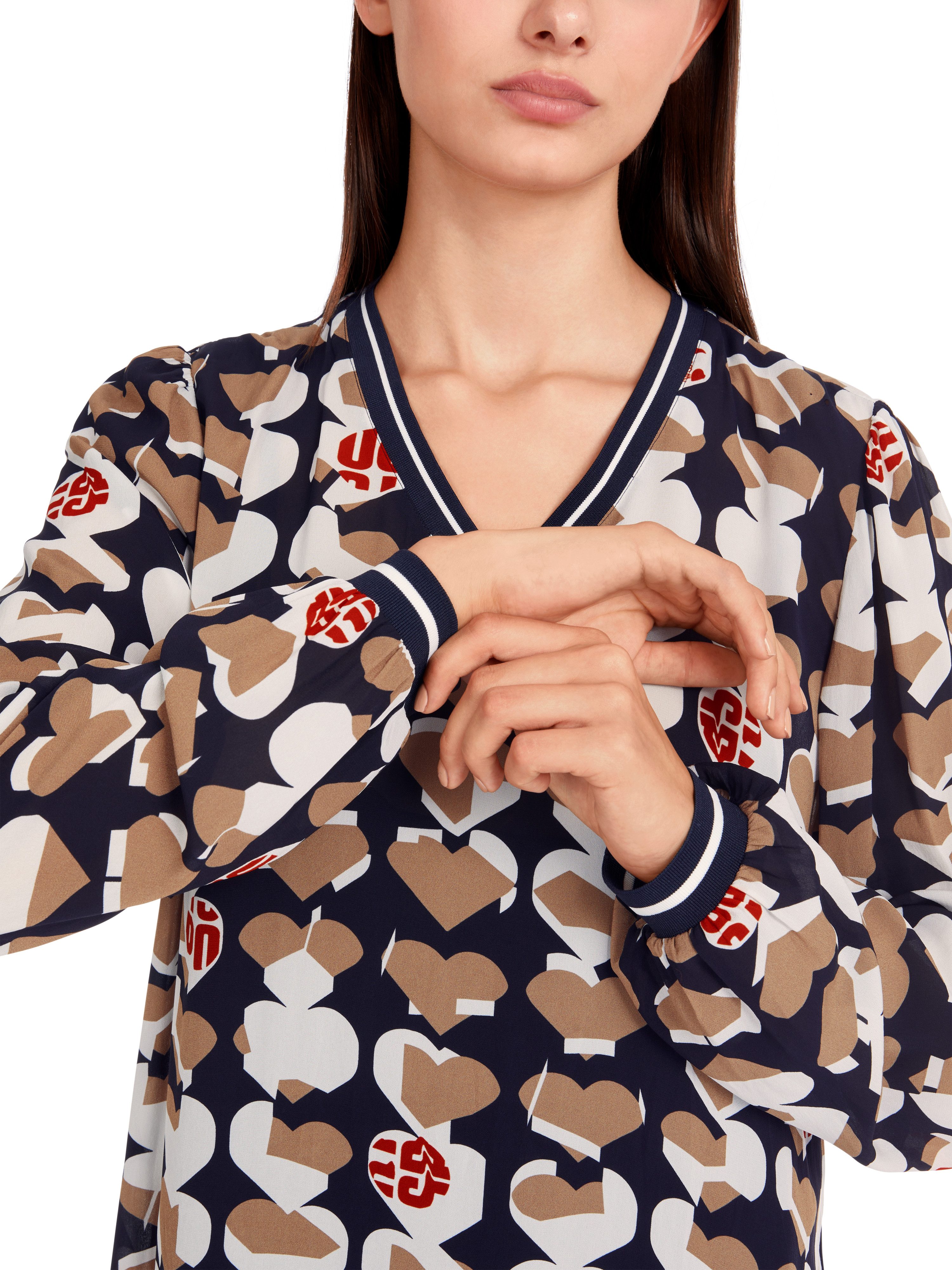 Marc Cain A-Linien-Kleid "Heartbreaker" Premium Damenmode Viskosekleid mit Heartbreaker-Motiv