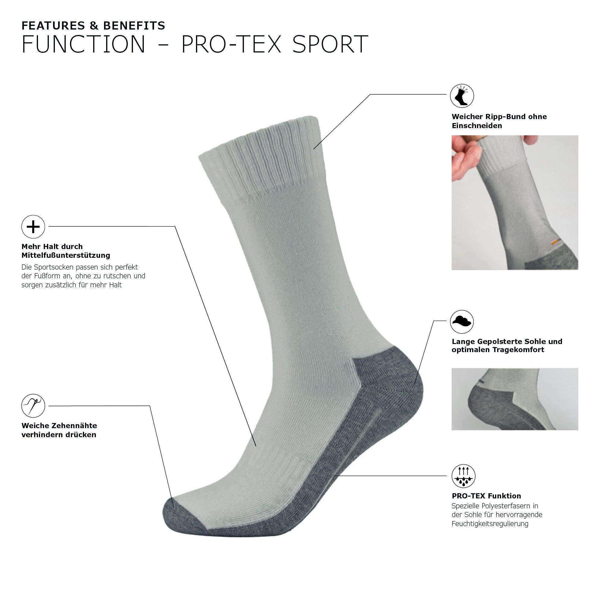 Camano Socken Unisex-Sportsocken 2 Paar Uni günstig online kaufen