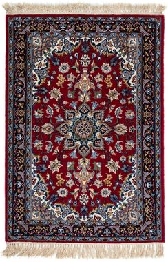Orientteppich Perser - Isfahan - Premium - 100 x 70 cm - dunkelrot, morgenland, rechteckig, Höhe: 6 mm, Wohnzimmer, Handgeknüpft, Einzelstück mit Zertifikat