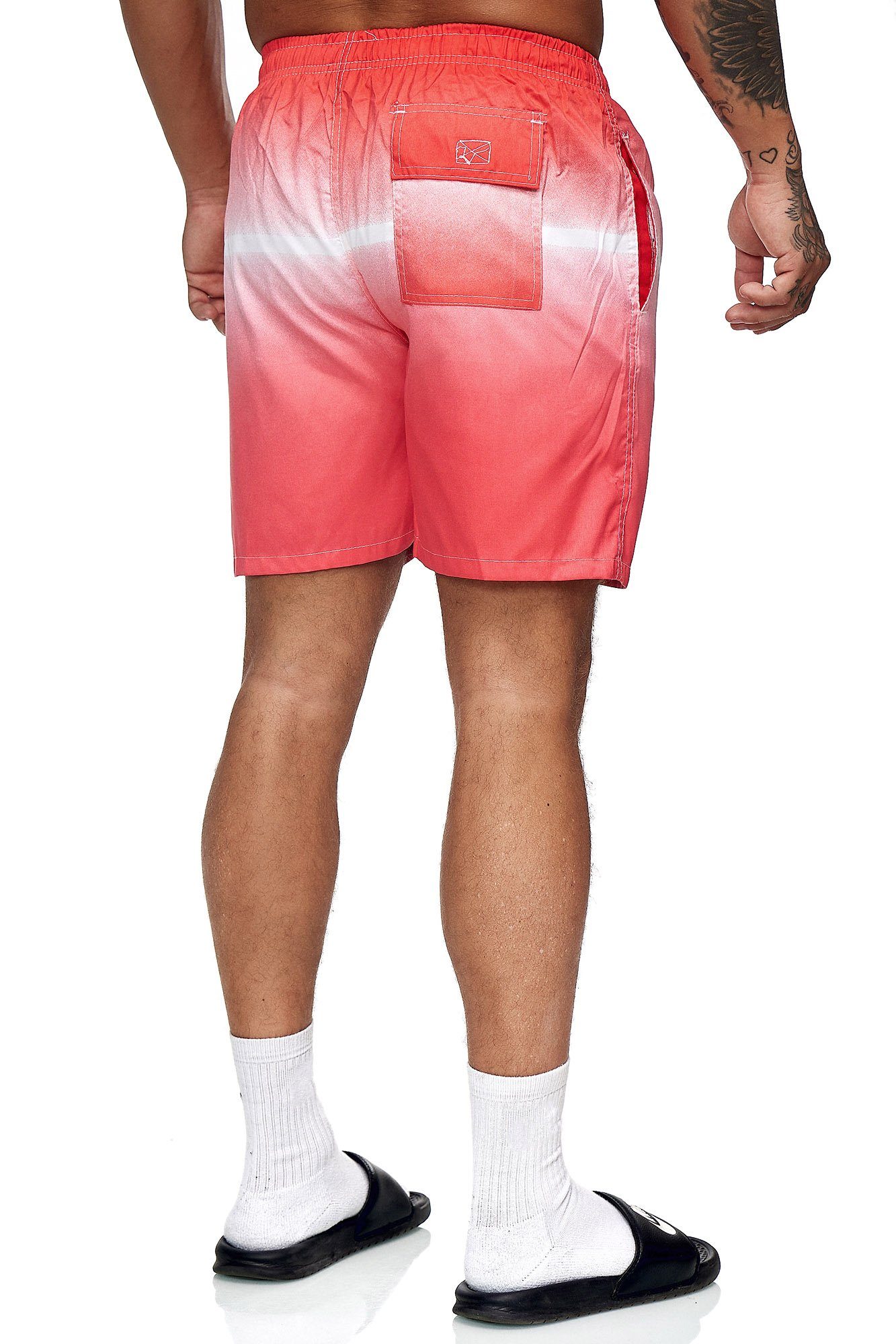 OneRedox Shorts BH200 (Kurze Hose Rot 1-tlg., modischem Bermudas im Casual Freizeit Fitness Sweatpants, 200 Design)
