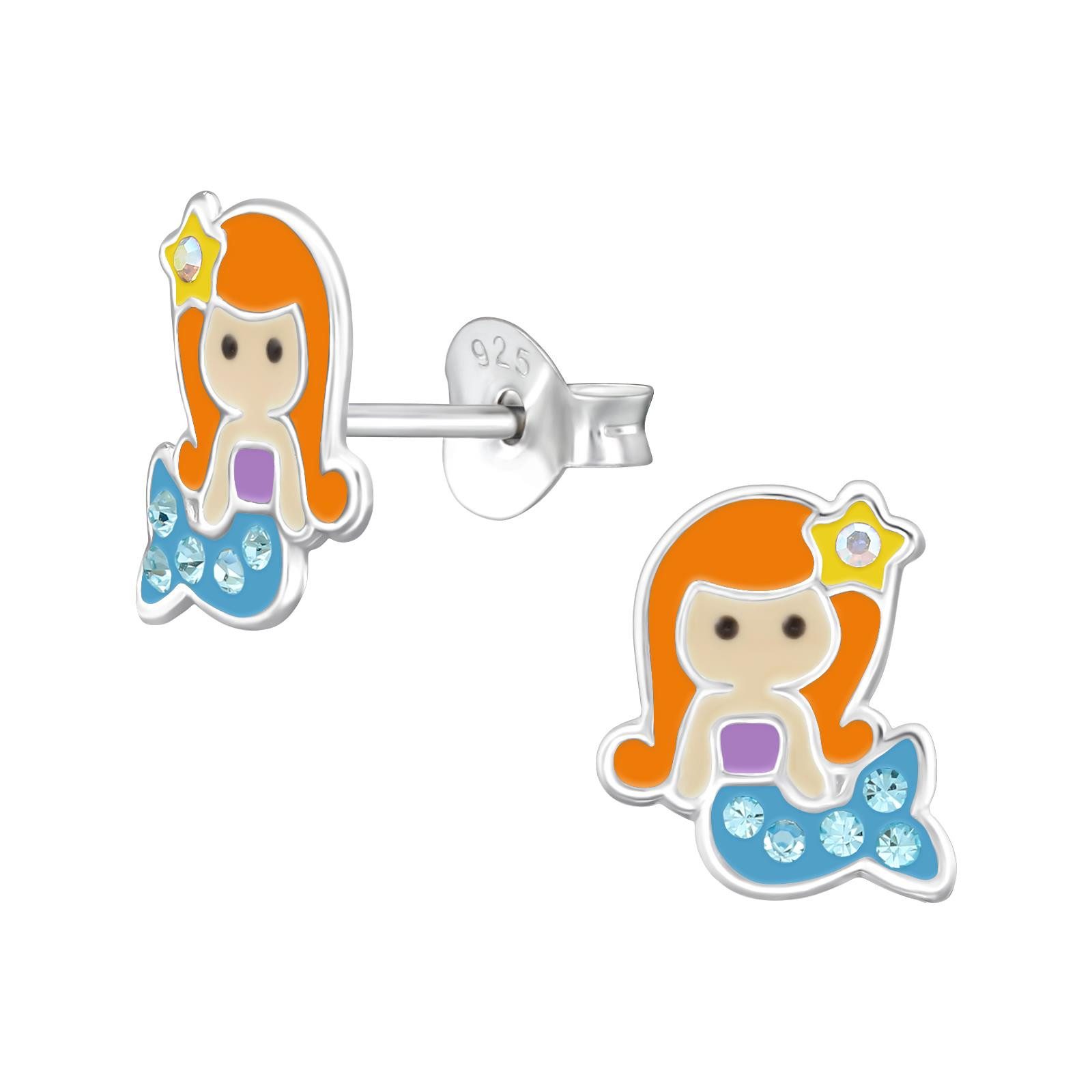 Ohrring-Set Meerjungfrau Kinder Ohrringe 925 Silber Geschenk