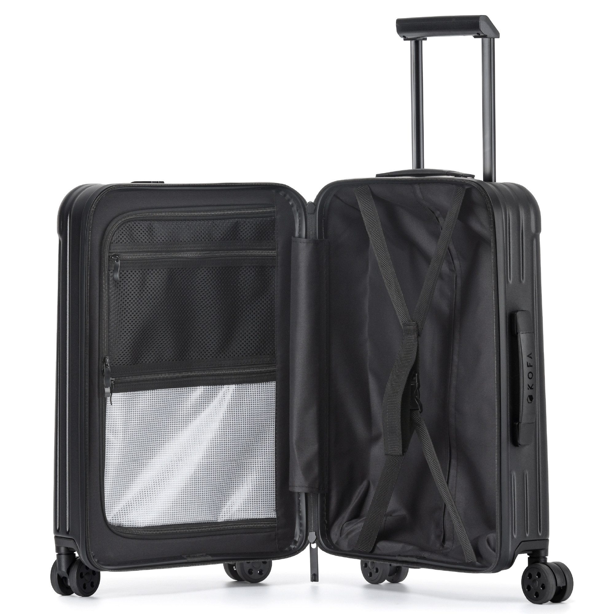 KOFA Handgepäckkoffer MUNICH, 55cm Laptopfach 100% Polycarbonat-Hartschale, 4 Rollen, TSA Schloss – Bild 4 von 5