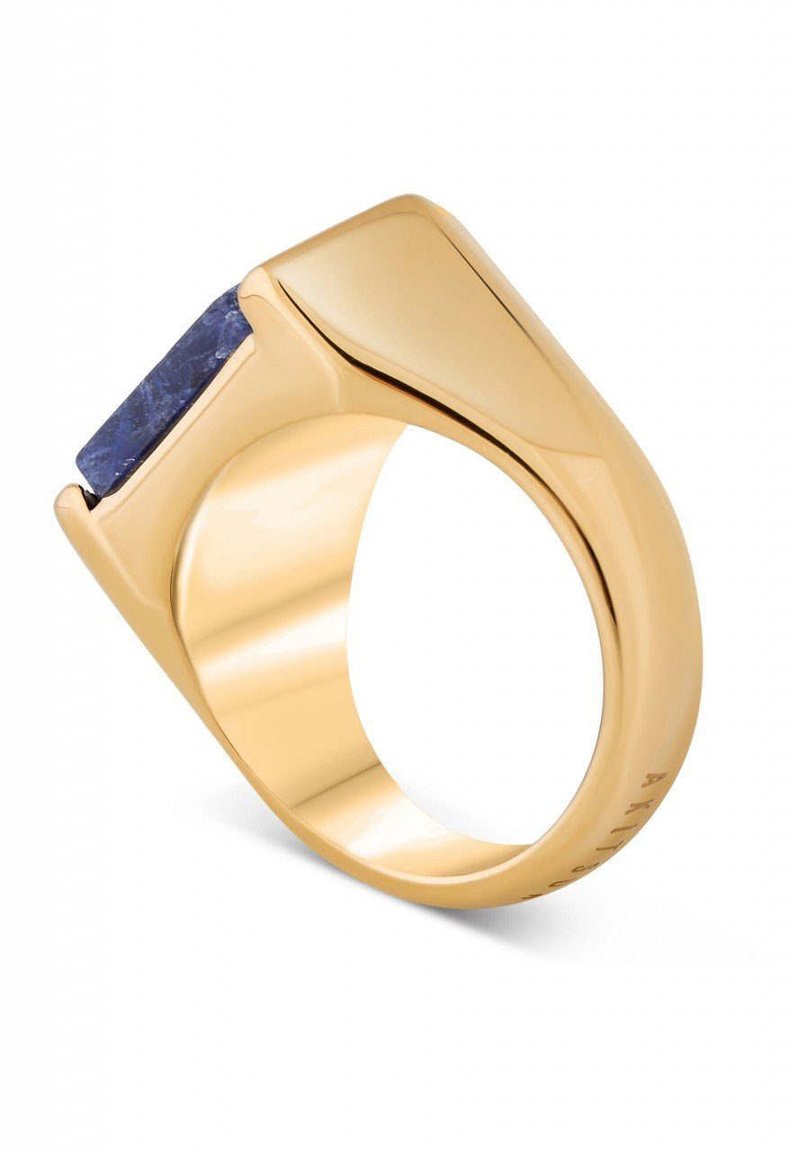 Akitsune Siegelring Abyss Ring Gold - Blau Archat EU 52 - UK L - US 6