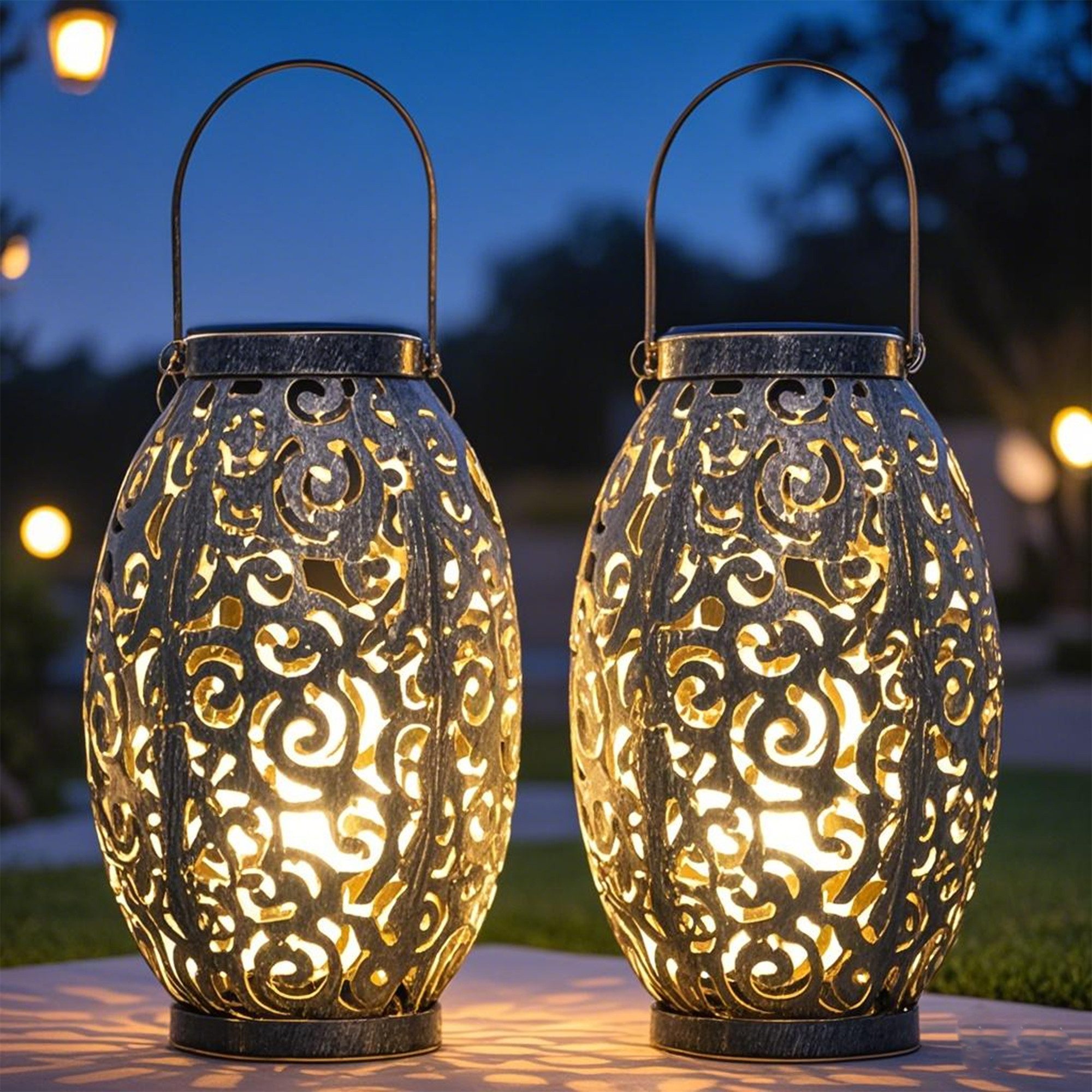YINDN LED Solarleuchte 2er Set Solarlaterne günstig online kaufen