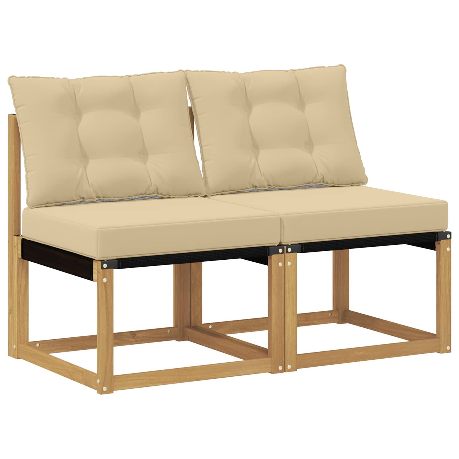 vidaXL Sofaelement 2 Stück Outdoor Mittelsofa (2 St)