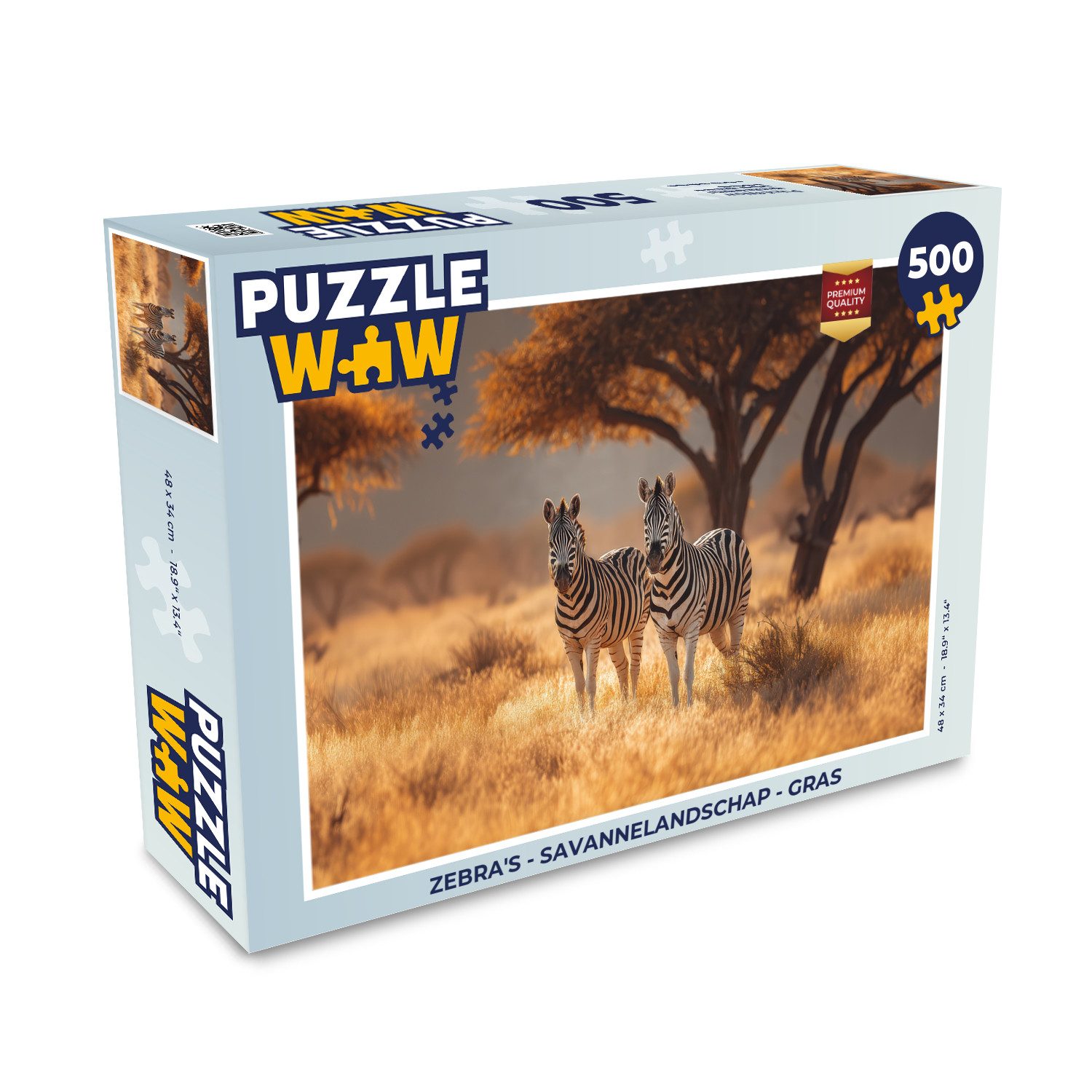 MuchoWow Puzzle Zebras - Savannenlandschaft - Gras, 500 Puzzleteile, Foto-Puzzle, Bilderrätsel, Puzzlespiele, Spielzeug